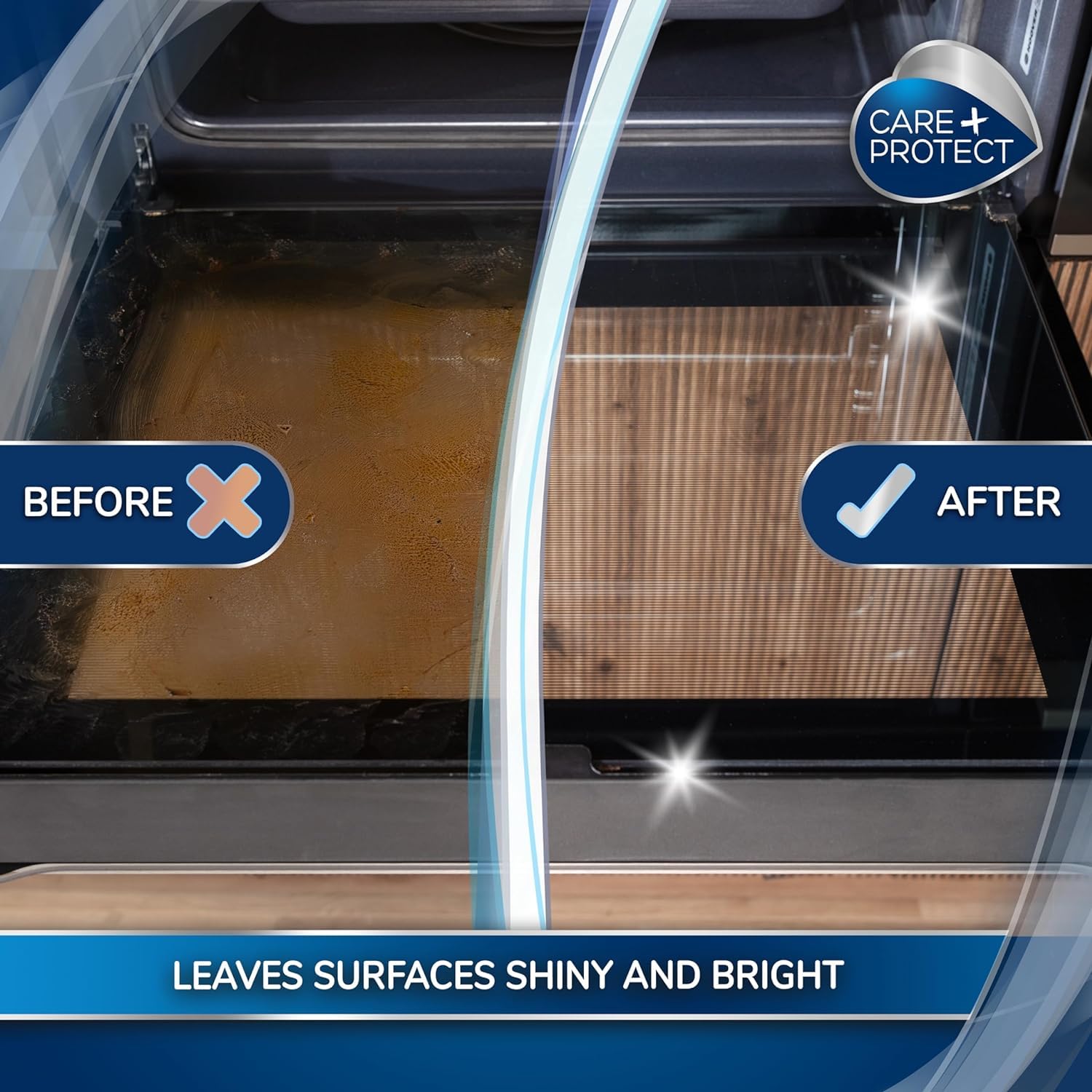 CARE + PROTECT Kitchen Cleaning Scraper for Glass & Ceramic Hobs | Stainless Steel | Silver 3