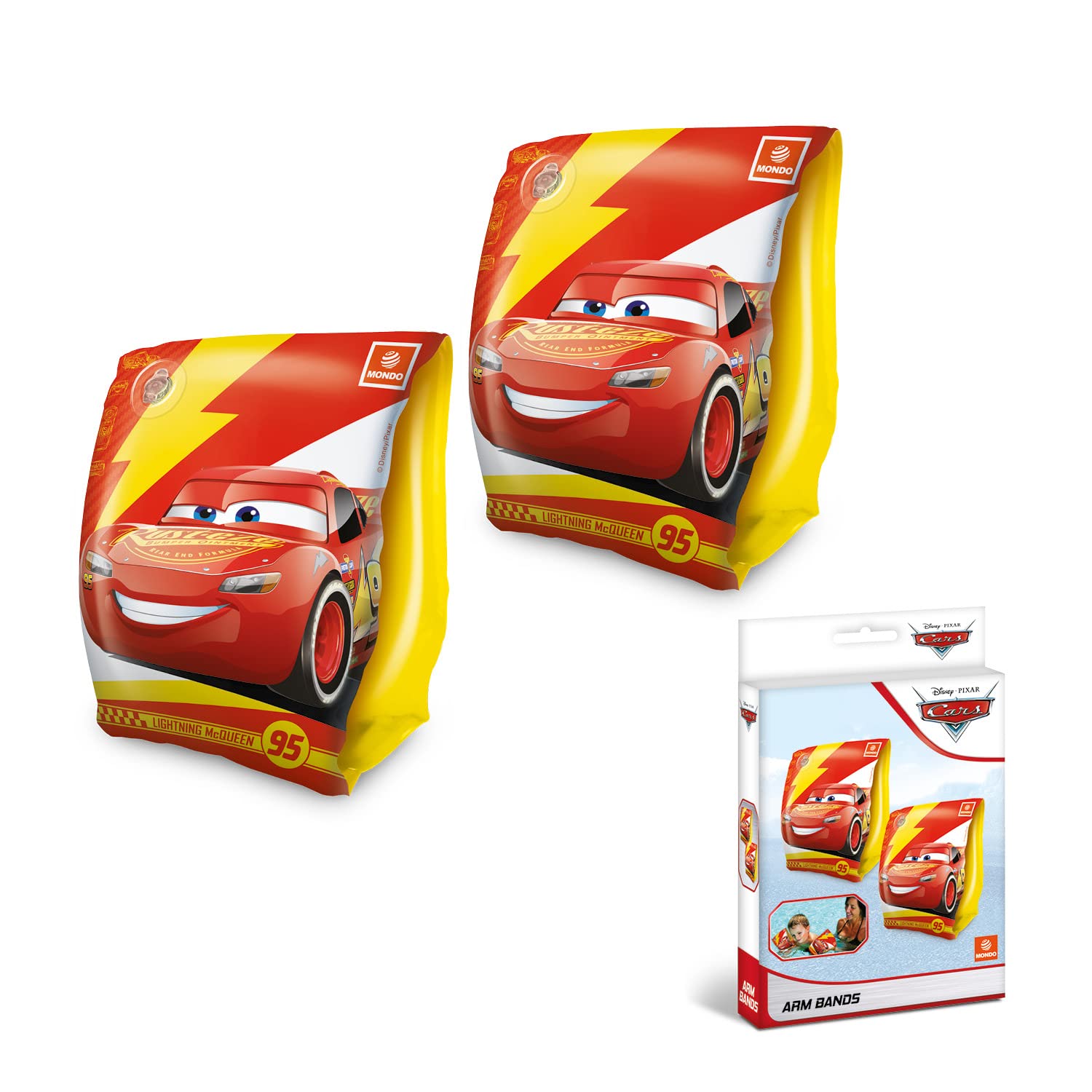 Mondo Disney Cars Inflatable Arm Bands - Ages 3+, Safety Valve, PVC 6