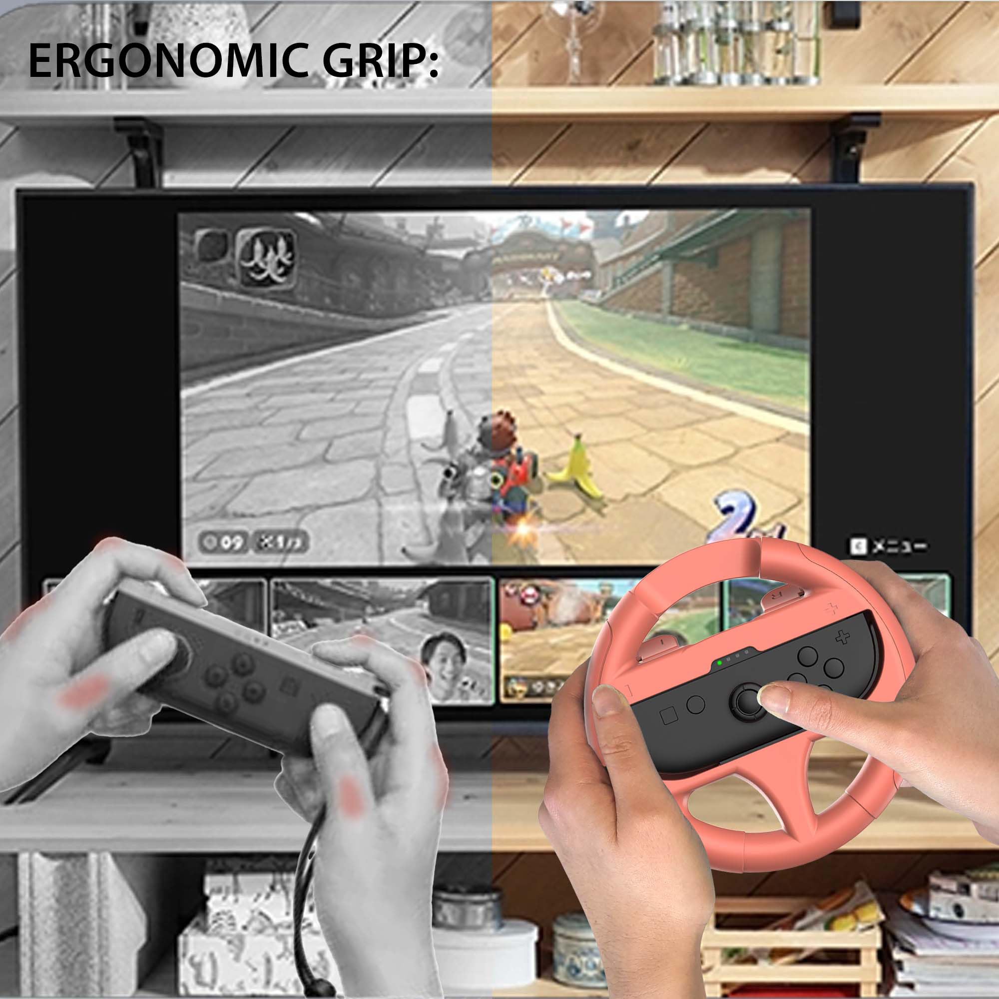 Subsonic - Pack of 2 Steering Wheels for Nintendo Switch and Switch 2 Joy-Con 11