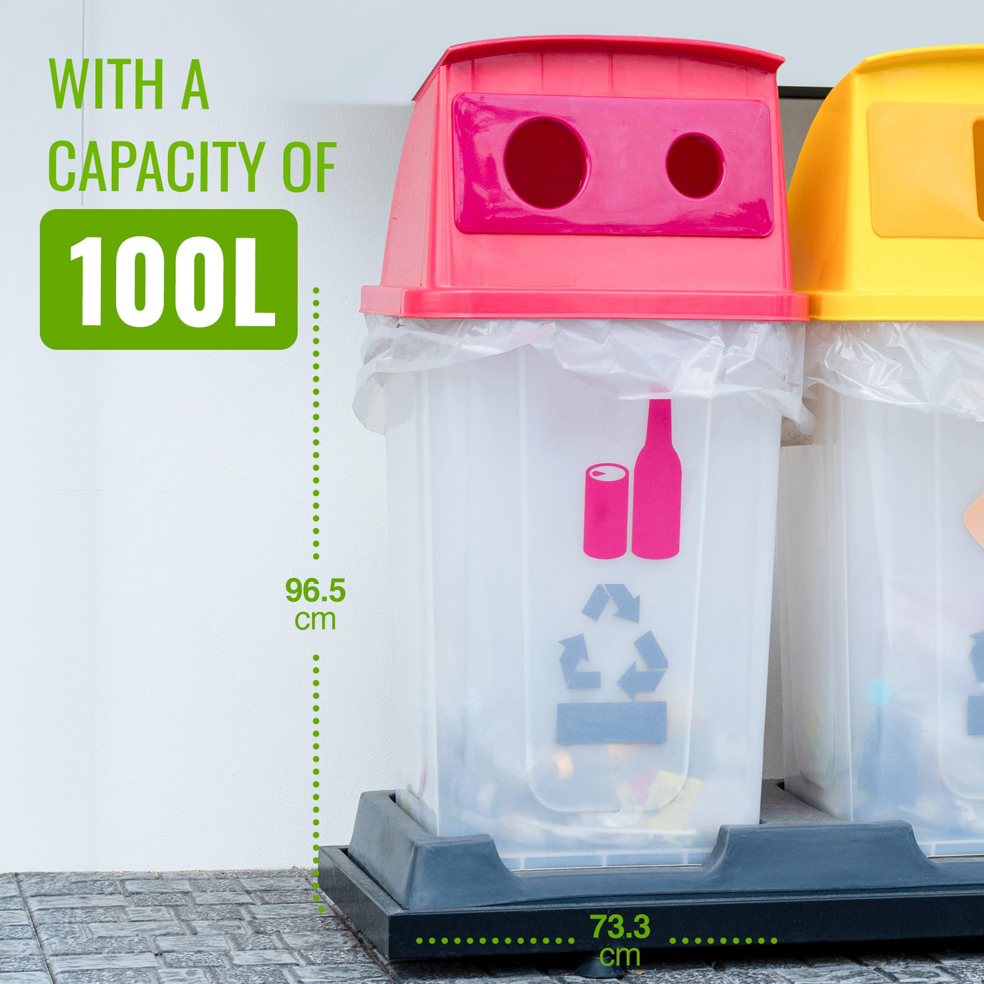 EcoBag Heavy Duty Bin Liners - 100L Capacity, 736 x 935mm, Pack of 20 | Recycled Plastic