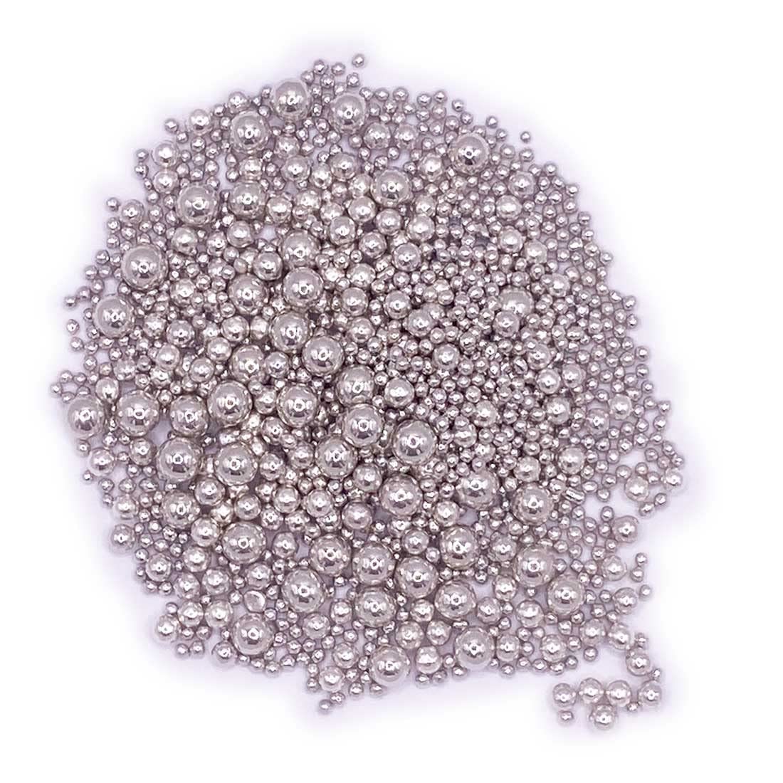 A Pinch of Pearls Mix - High Shine Silver Cake Topper Sprinkles | 30g