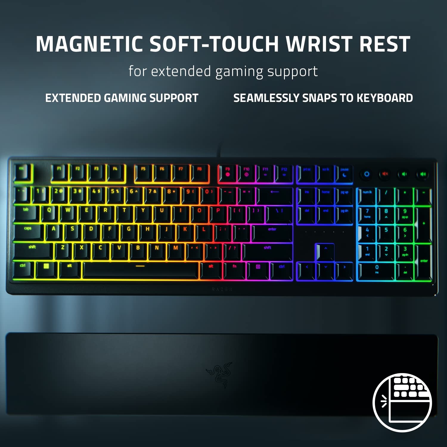 Razer Ornata V3 - Low Profile Gaming Keyboard with Mecha-Membrane Switches, RGB Chroma, Magnetic Wrist Rest, UK Layout | Black 13