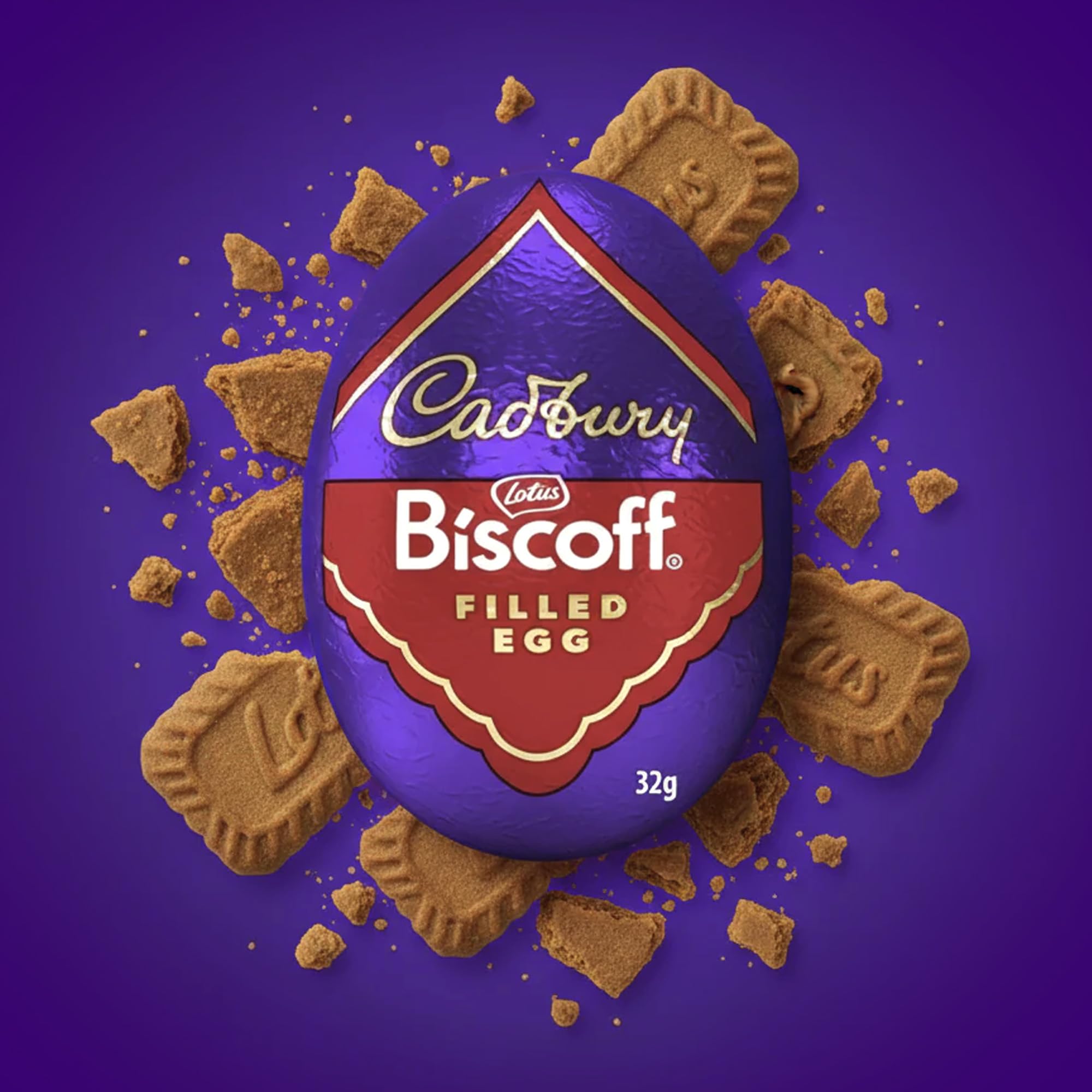 Cadbury Dairy Milk Biscoff Filled Chocolate Egg - Pack of 48 | Filled with Crunchy Lotus Biscoff Spread 9