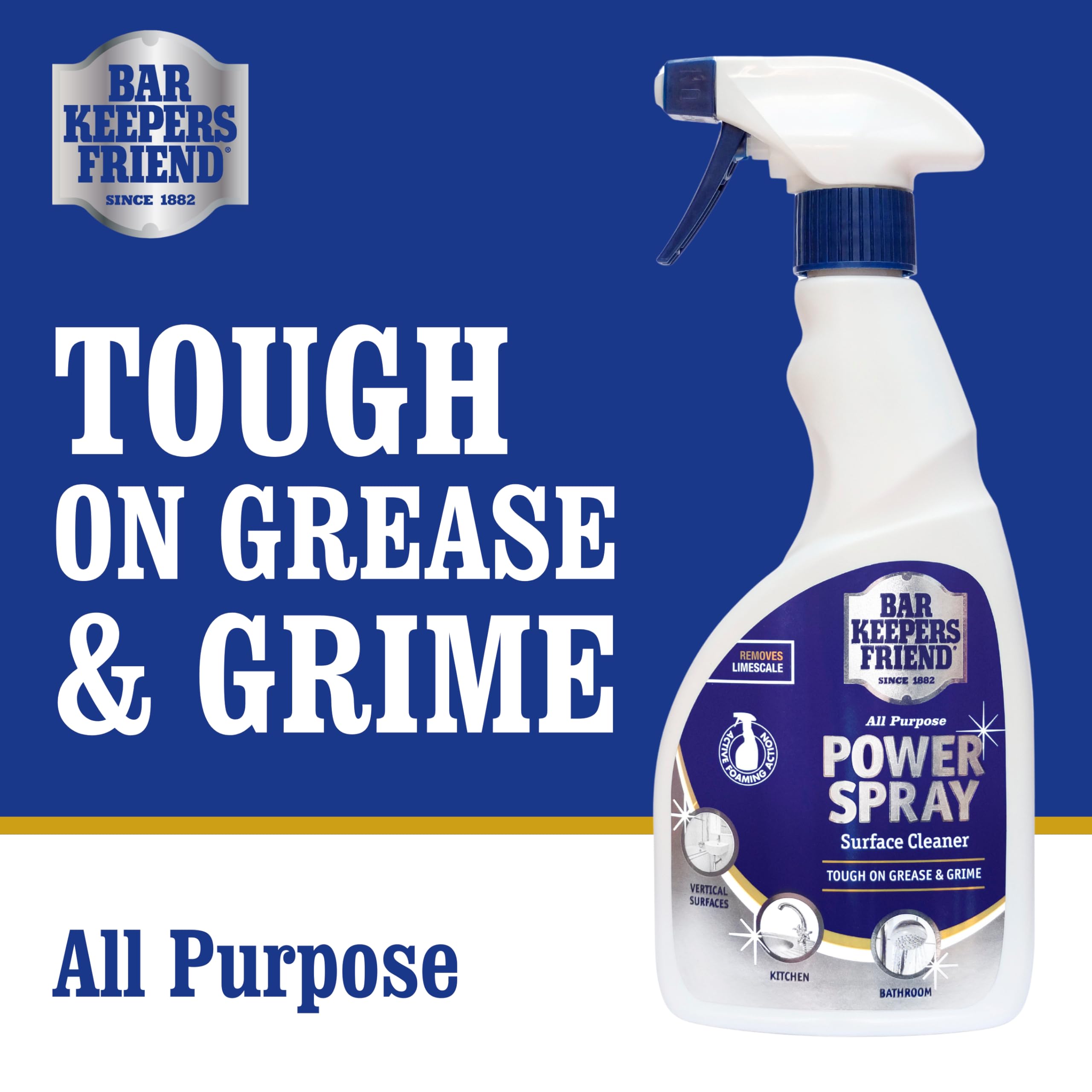 Bar Keepers Friend Power Spray Kitchen Cleaner - 500ml | Hospital Grade | Fresh Scent