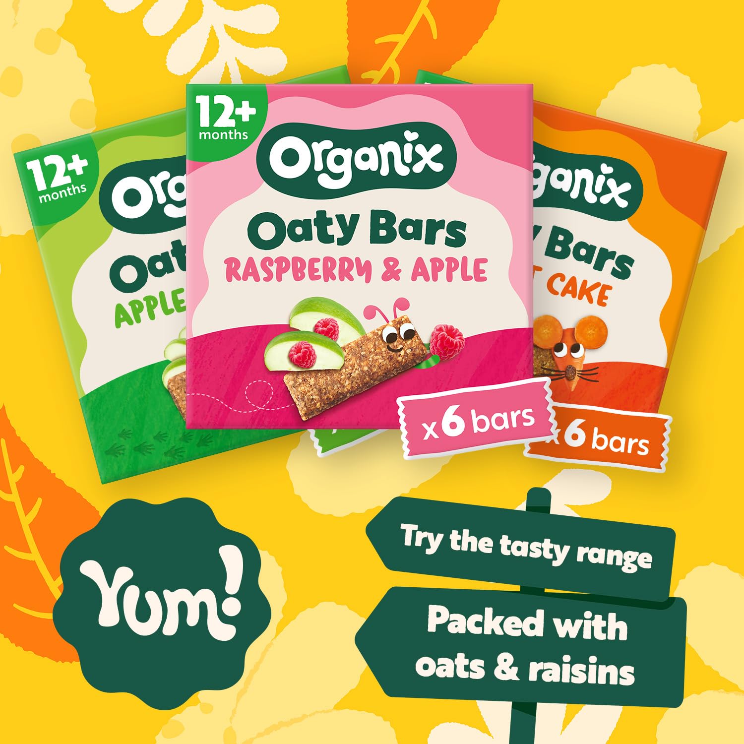 Organix Carrot Cake Organic Oaty Snack Bars - 6 Boxes of 6 x 23g 4