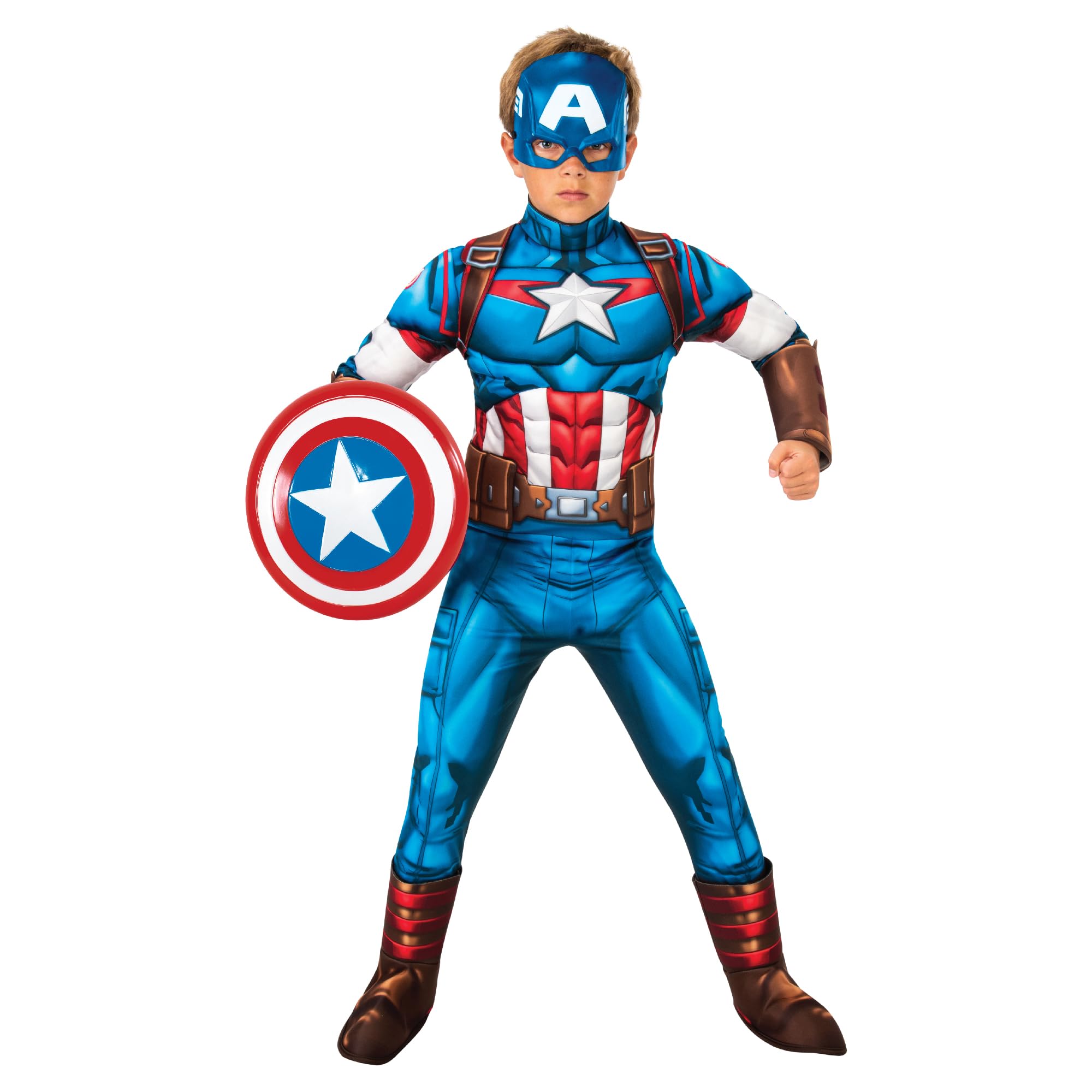 Rubies Captain America Deluxe Kids Fancy Dress Costume - Boys, Age 3-4 Years 1