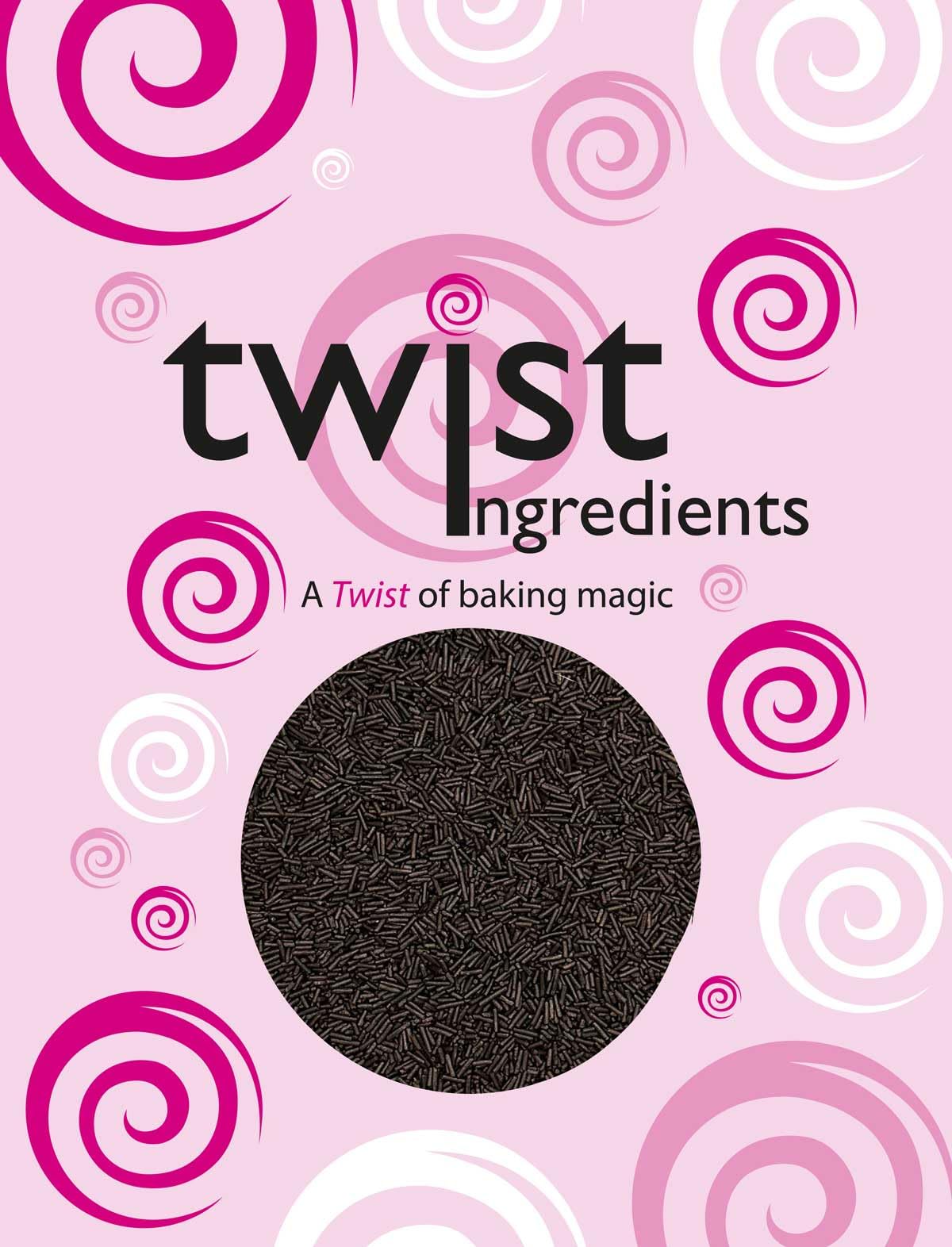Twist Ingredients Dark Chocolate Flavour Strands Vermicelli Cake Topper Sprinkles | 800g Resealable Pouch