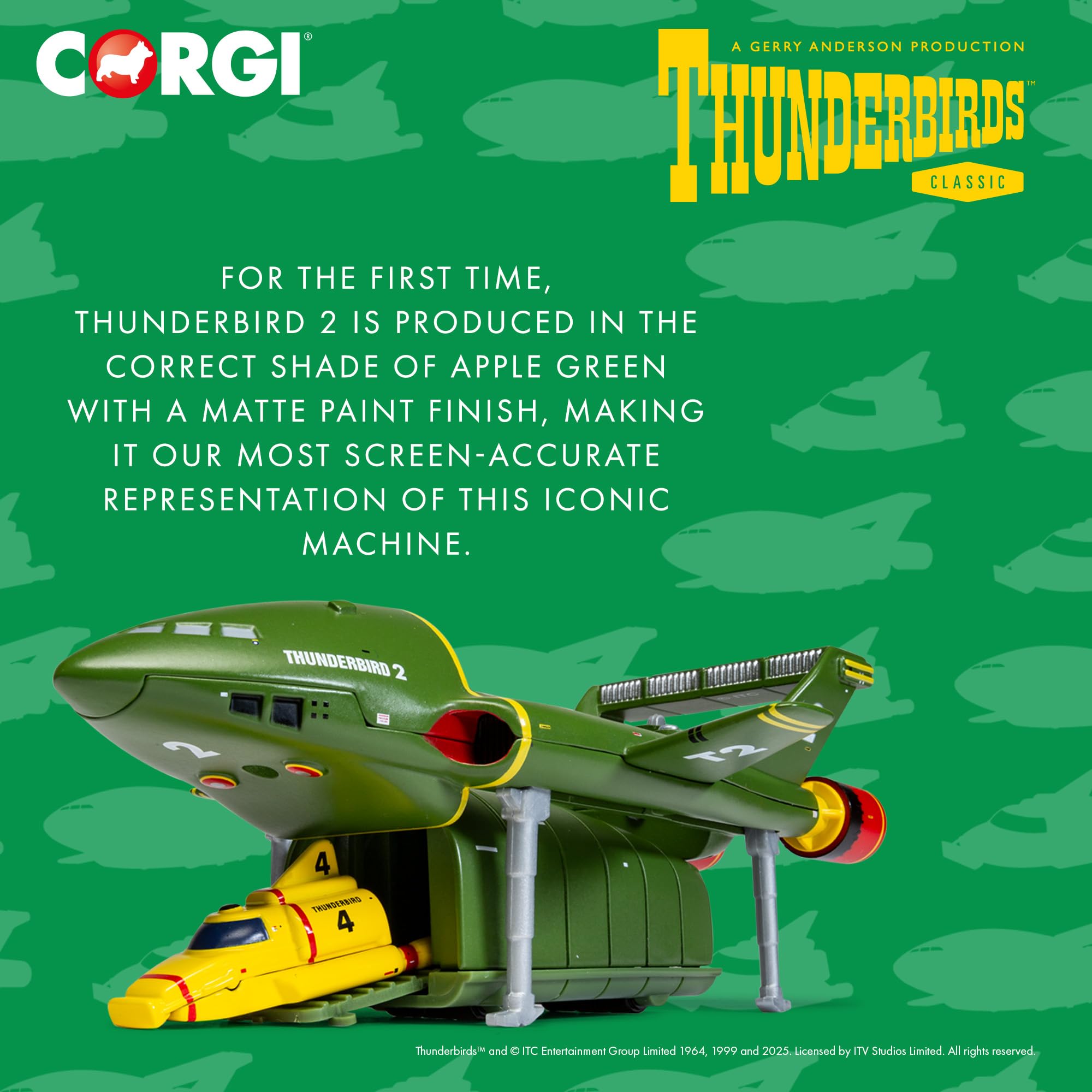 Corgi Diecast Model Cars - CC00804 Thunderbirds F.A.B. Collection Thunderbird 2 and 4 - Classic Aircraft Collectible for Men & Women - Die Cast Vehicle Models for Boys & Thunderbirds Enthusiasts