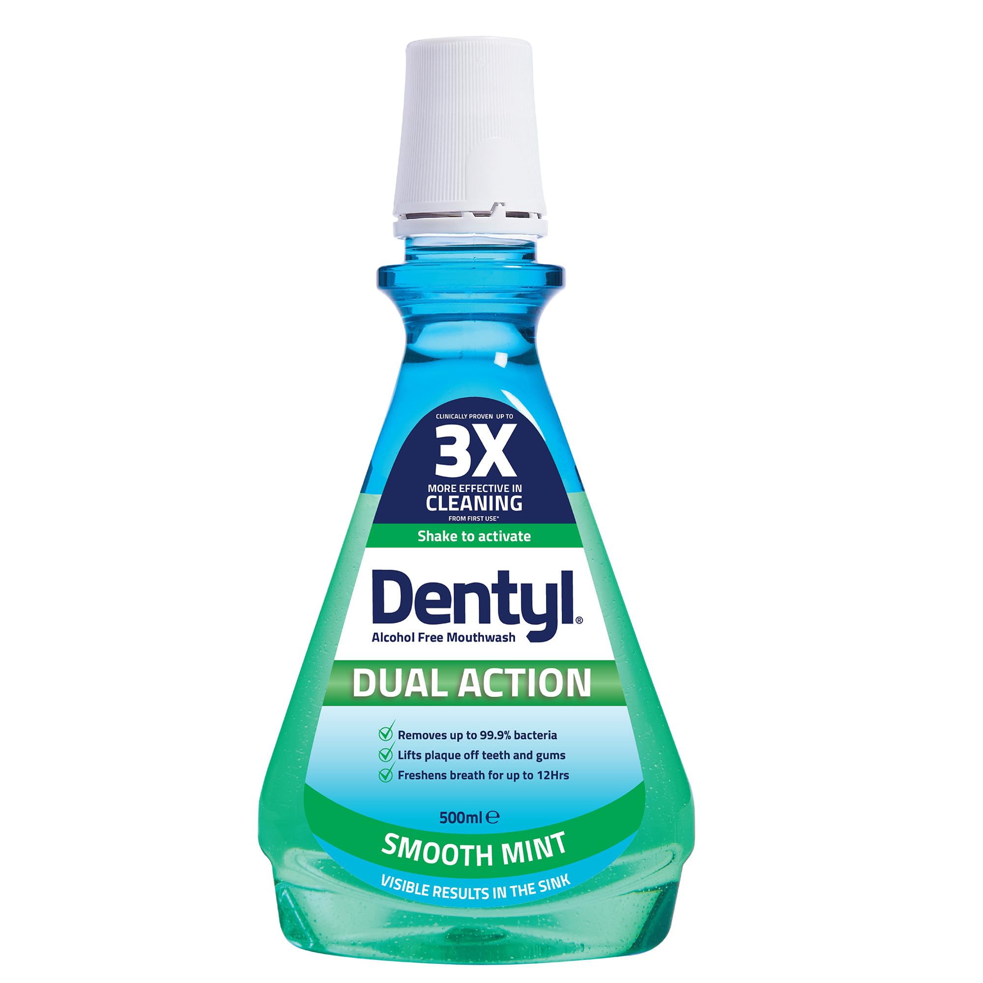 Dentyl Dual Action Smooth Mint Mouthwash - Alcohol Free with Fluoride, 500ml 1