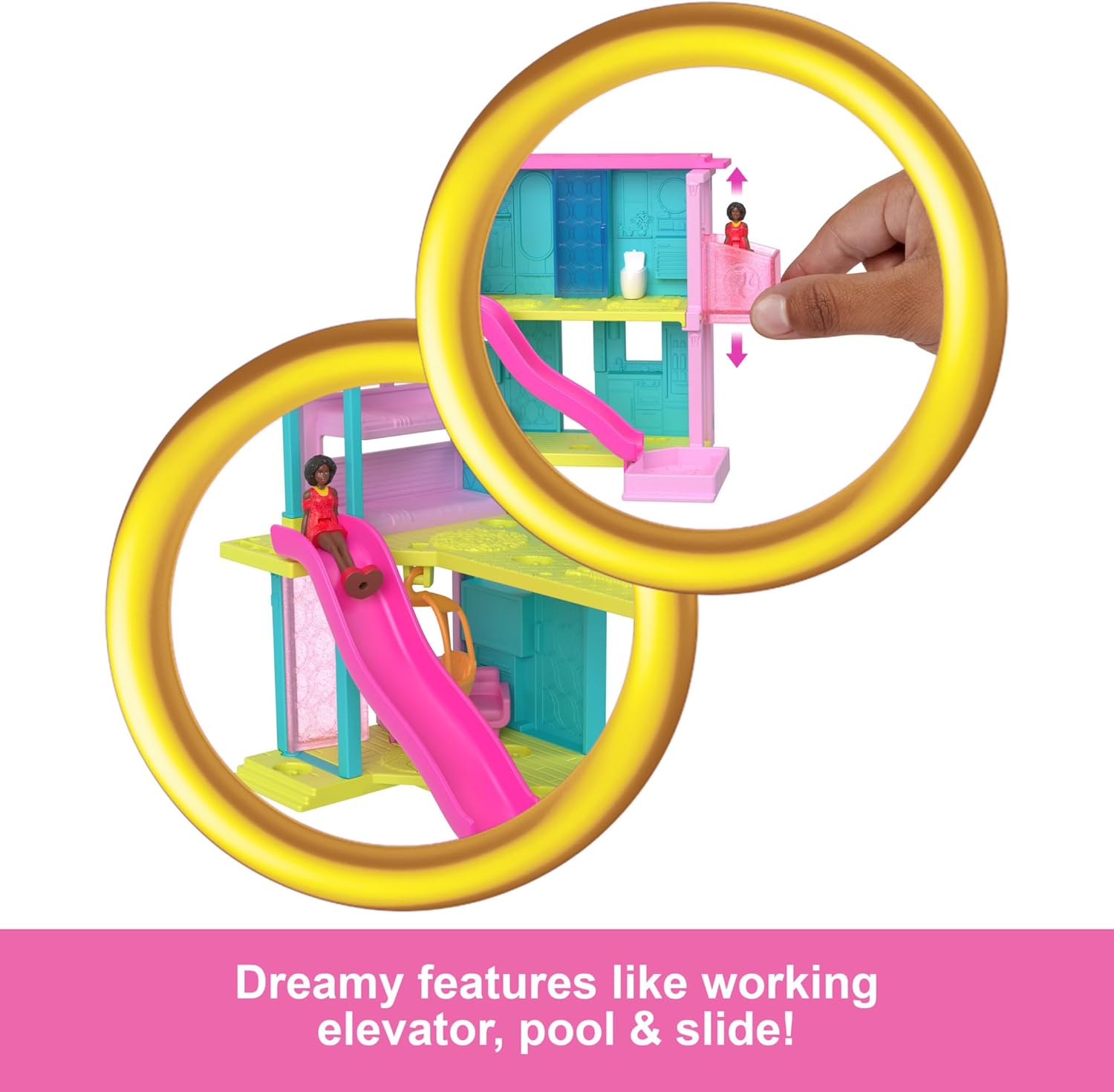 Barbie Mini BarbieLand Doll House Set - Mini Dreamhouse with 1.5-inch Doll & Pet, Ages 4+ 3
