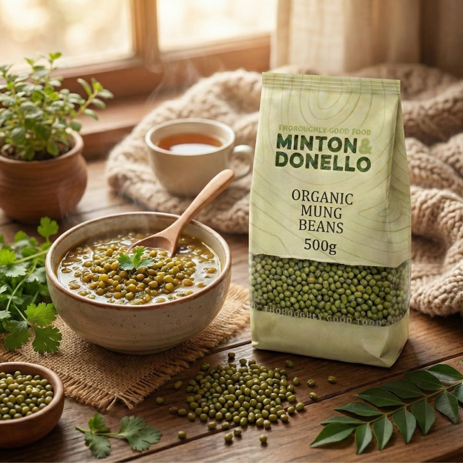 Minton & Donello Organic Mung Beans - 500g Pack | Whole Green Gram | High Protein & Fibre 3