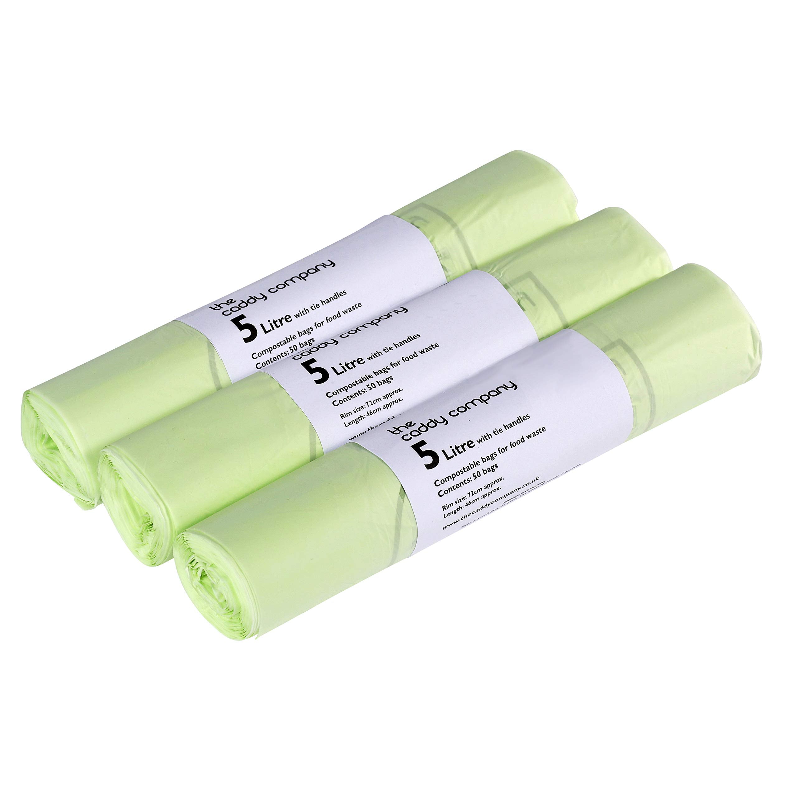 All-Green 5 Litre Compostable Kitchen Caddy Liners - 150 Bags | Tie Handle | EN 13432 Certified 1