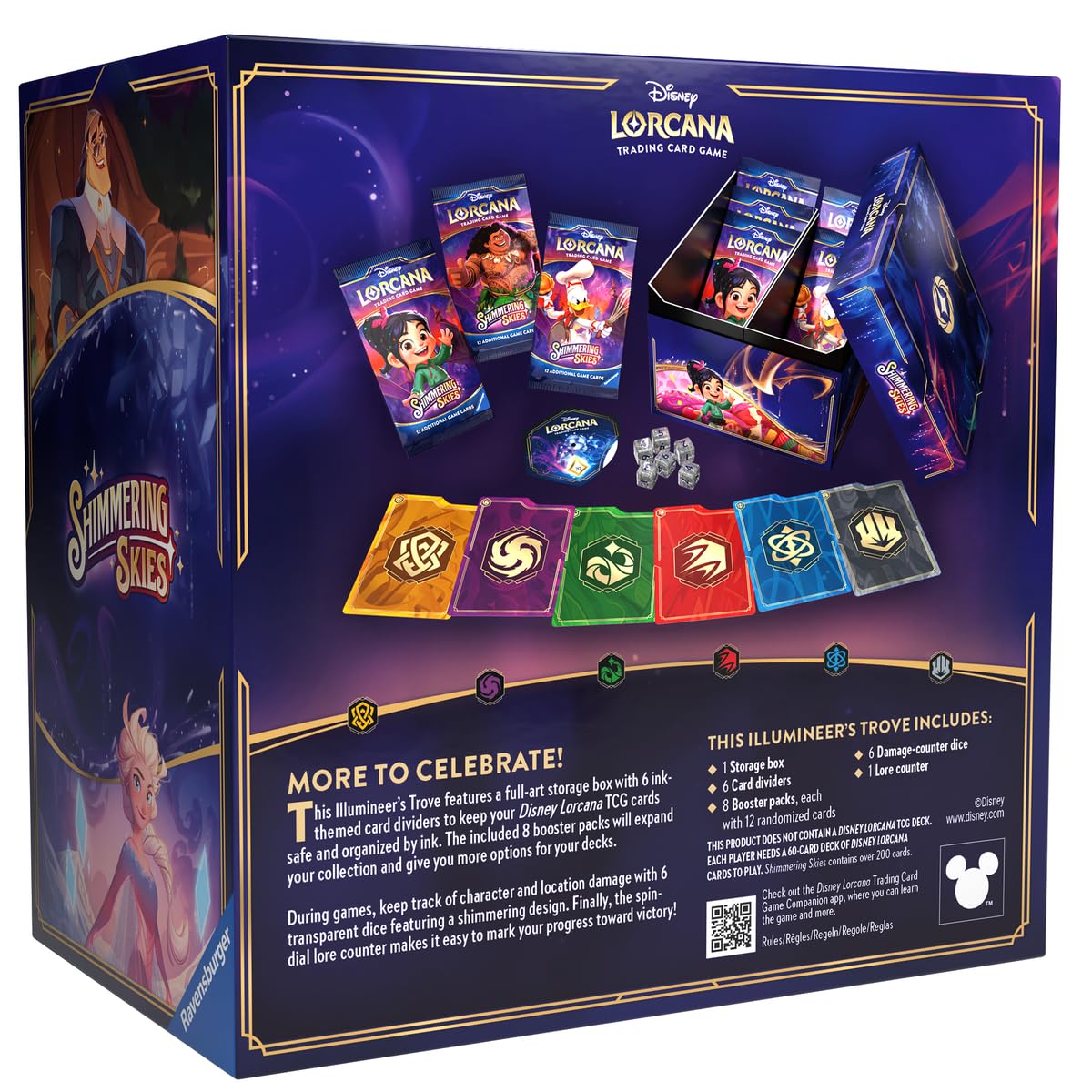 Ravensburger Disney Lorcana Shimmering Skies Illumineer’s Trove | Storage Box, 8 Booster Packs, Guide 3