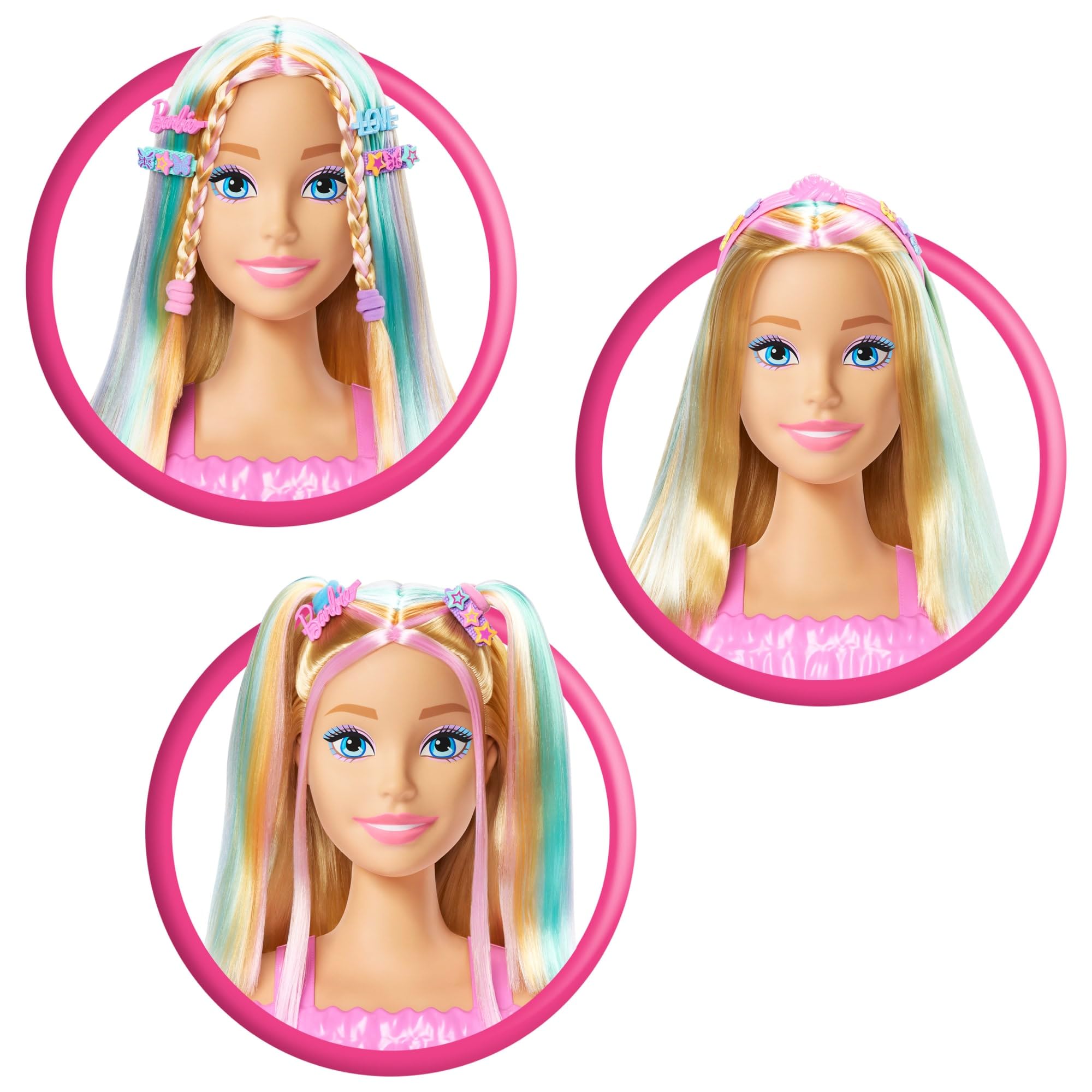 Barbie Styling Head with 20+ Hair Styling Accessories including Color Change Clips | Blonde | JFG81 4