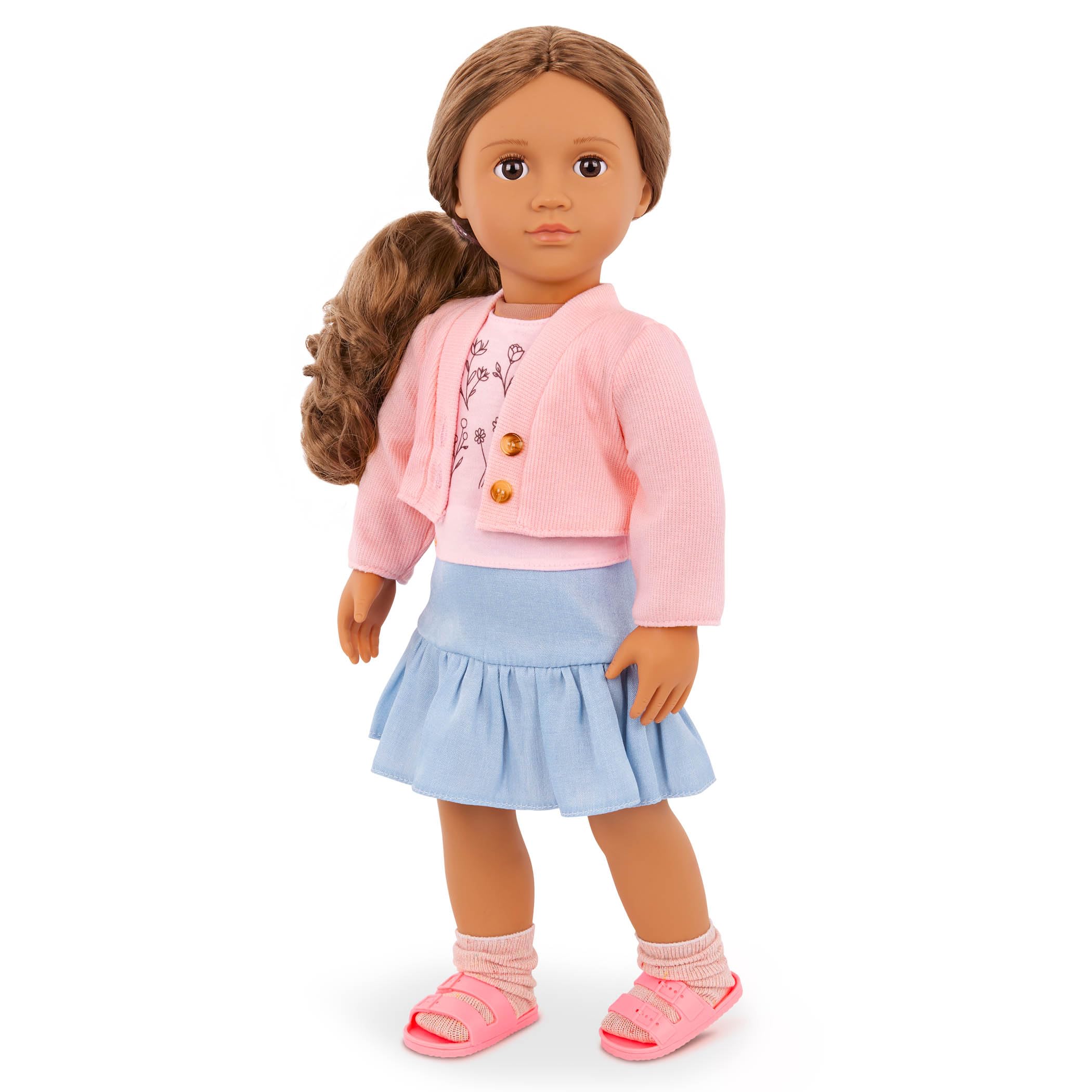 Our Generation Country Charm 18-Inch Doll Clothes Set - Pink Sweater & Blue Skirt Outfit for Ages 3+ 3