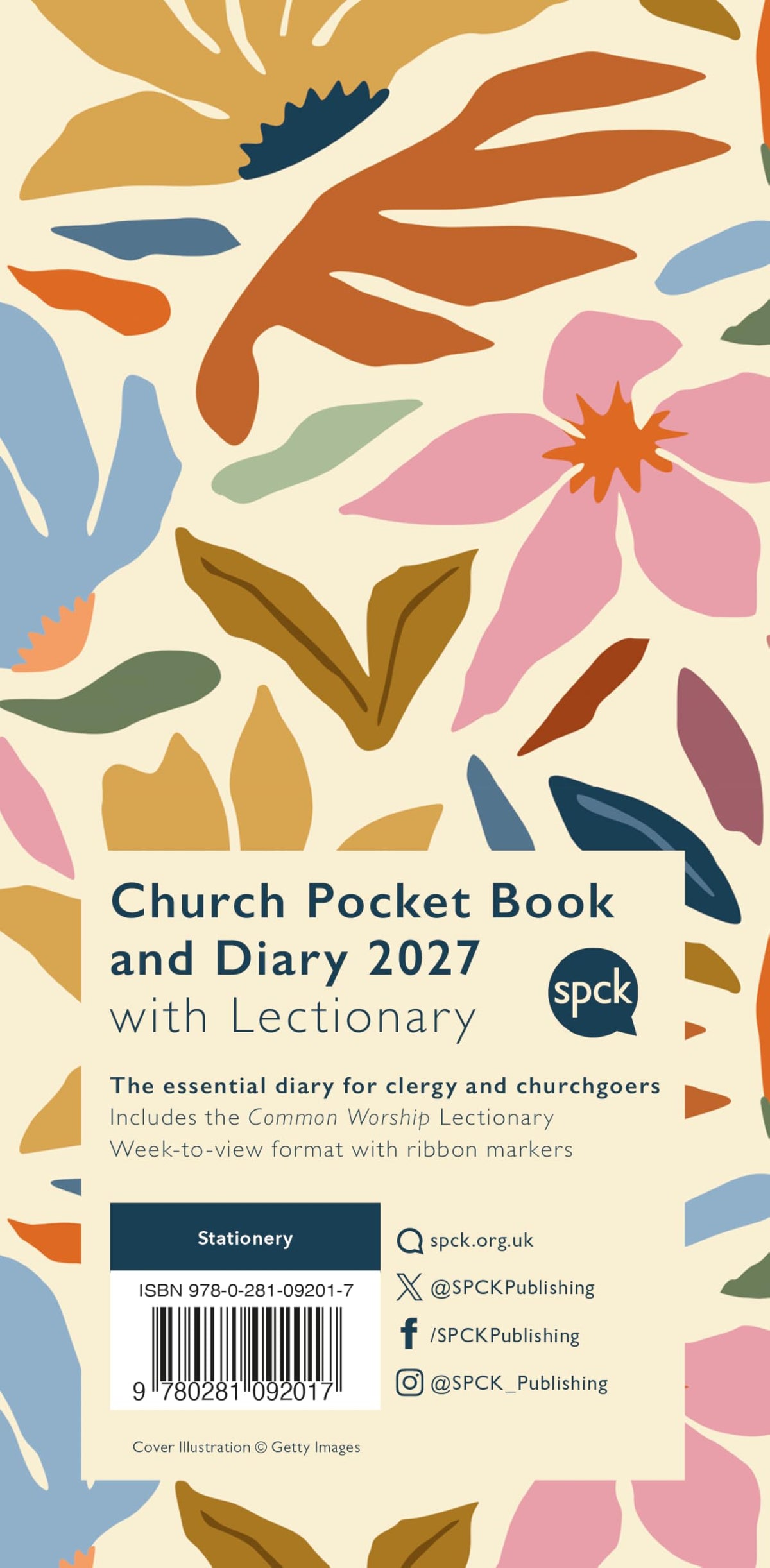 SPCK Church Pocket Book Diary with Lectionary 2027 - Floral, 14-Month Hardback