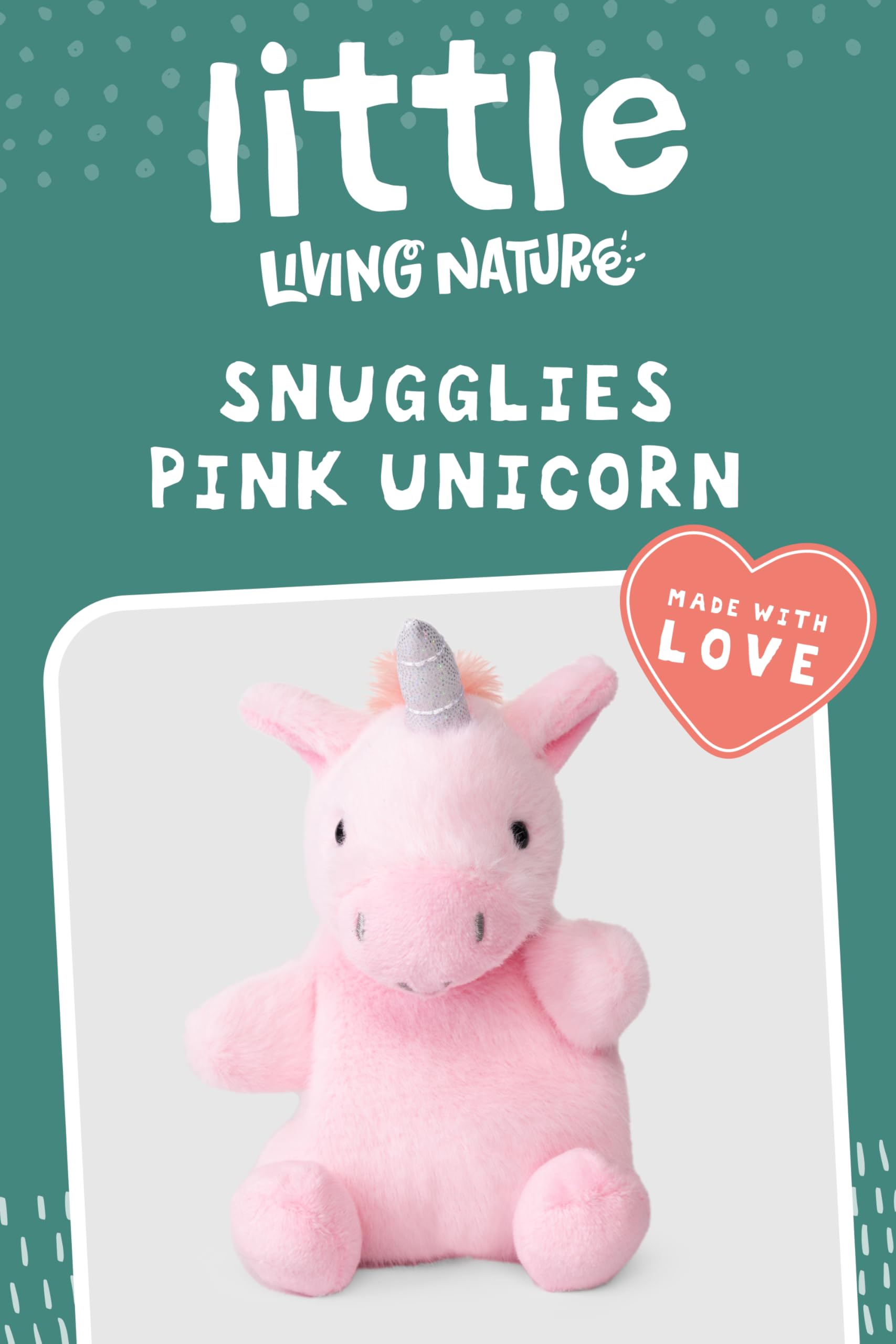 Living Nature - Little Snugglies Pink Unicorn Plush Toy 4