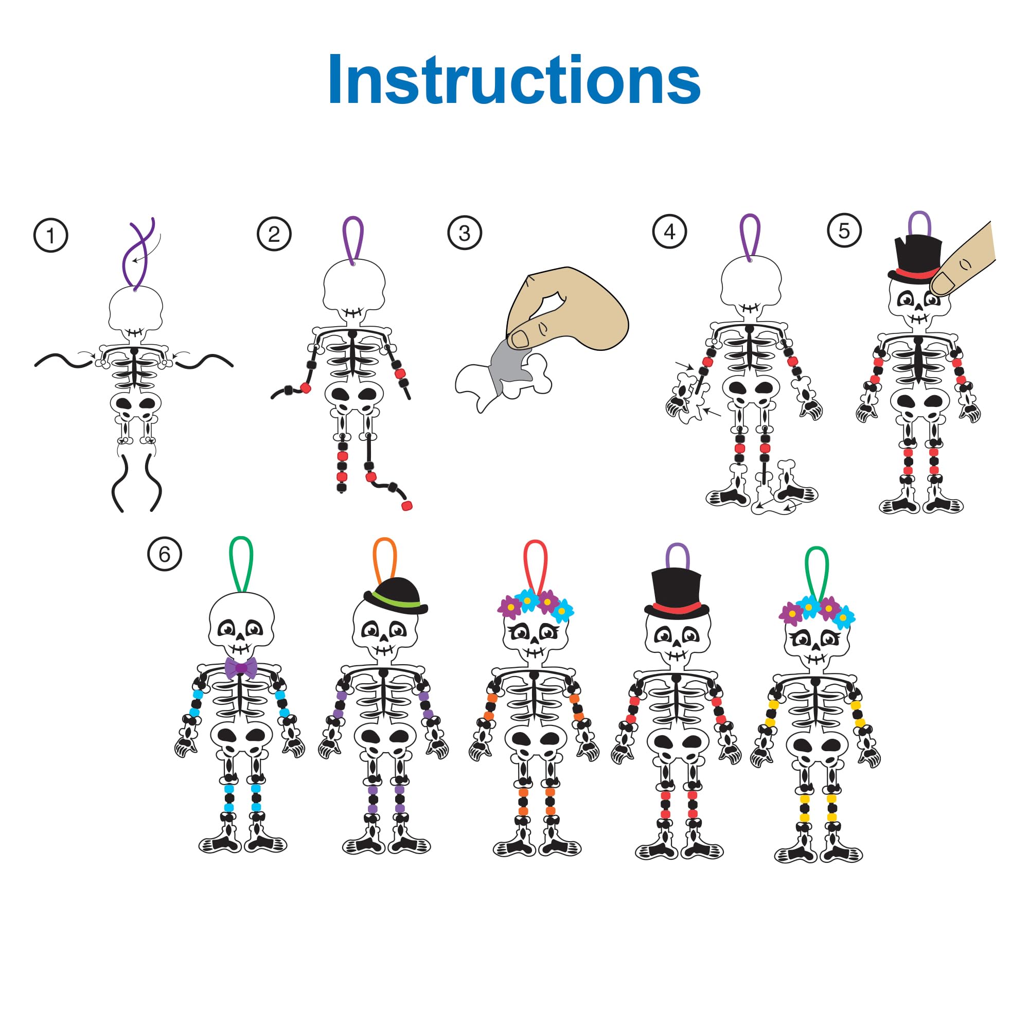 Baker Ross Skeleton Dangly Arm and Leg Decoration Kit - Pack of 5 3