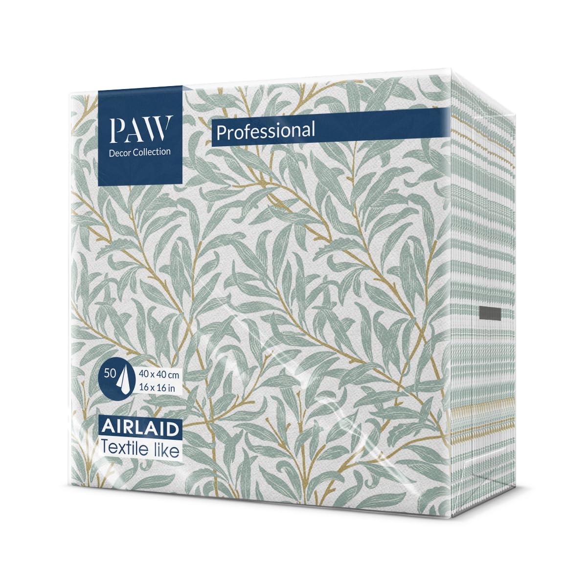 PAW Cloth-Like Airlaid Napkins 40 x 40 cm | 50 Pieces | Willow Branch