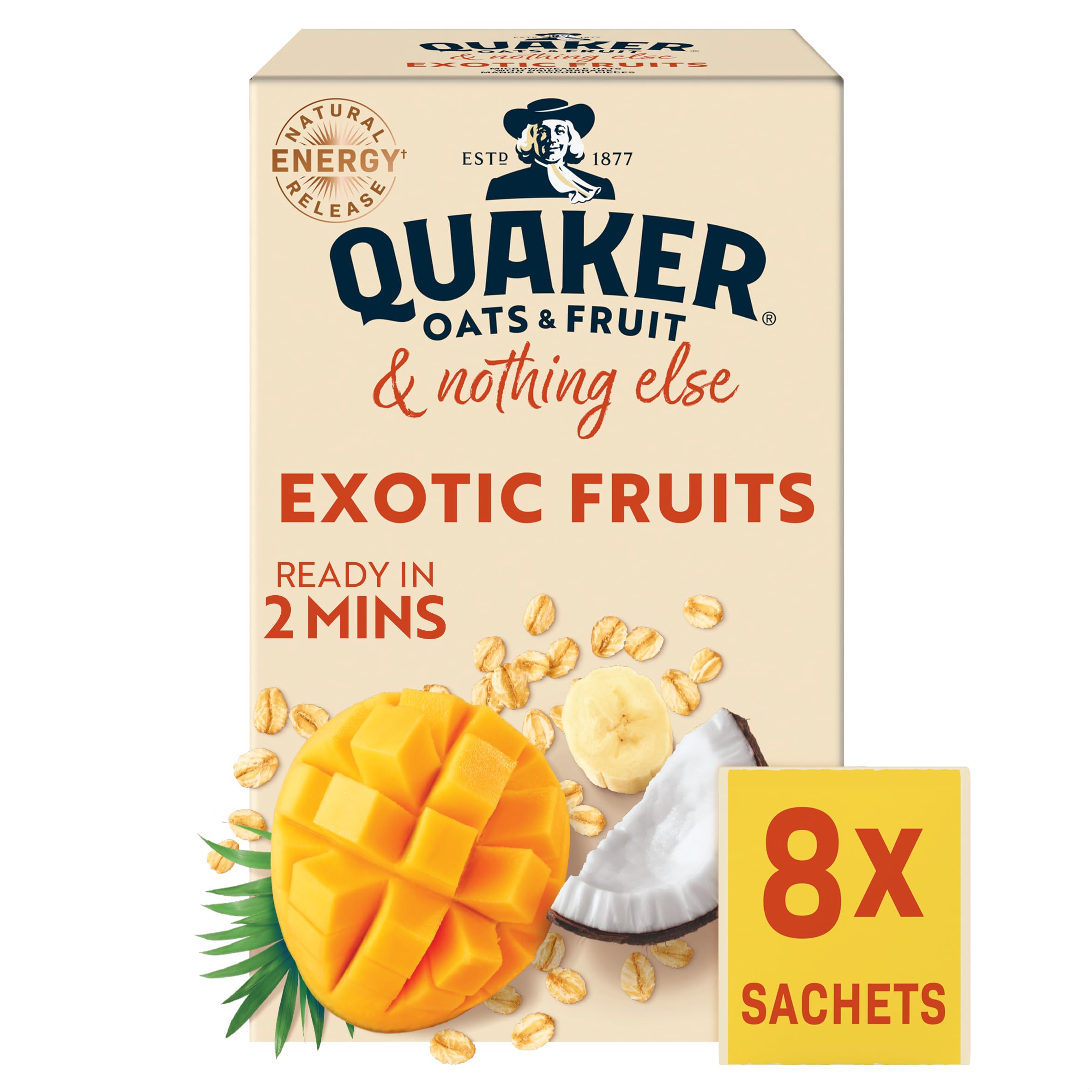 Quaker Oats & Fruit with Exotic Fruits Porridge Sachets - 8 Porridge Sachets (264g) 3