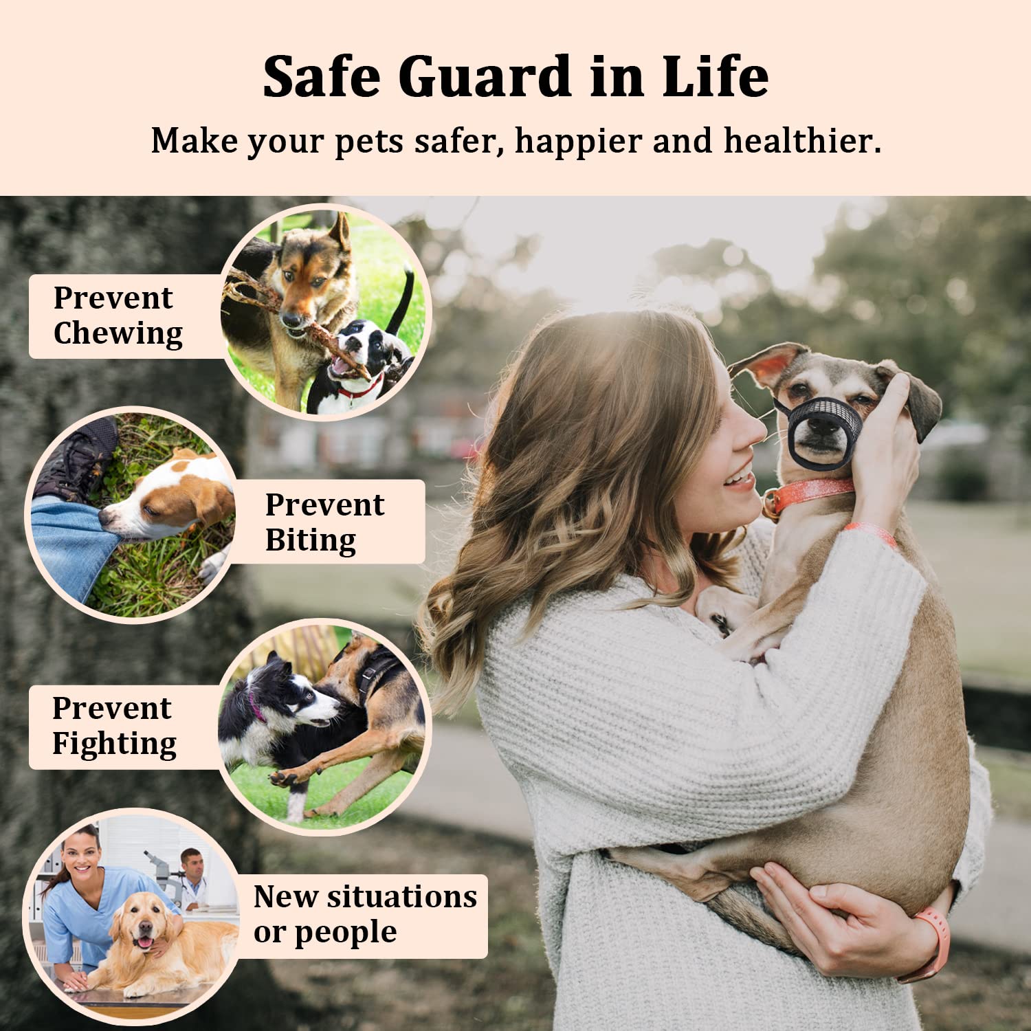 Mayerzon Ultra-Breathable Mesh Dog Muzzle - Adjustable Strap, Lightweight & Packable | Black, XS-Snout (13.5-15.5CM) 7