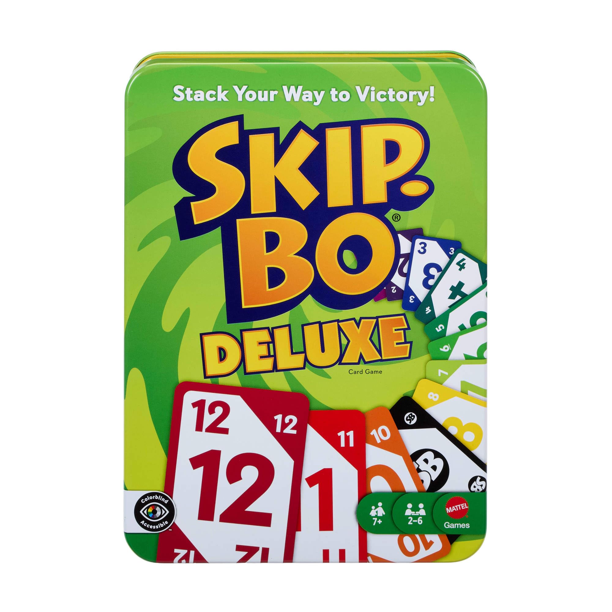 Juegos Mattel Skip-Bo Deluxe Card Game Tin - Ages 7+, 2-6 Players 1