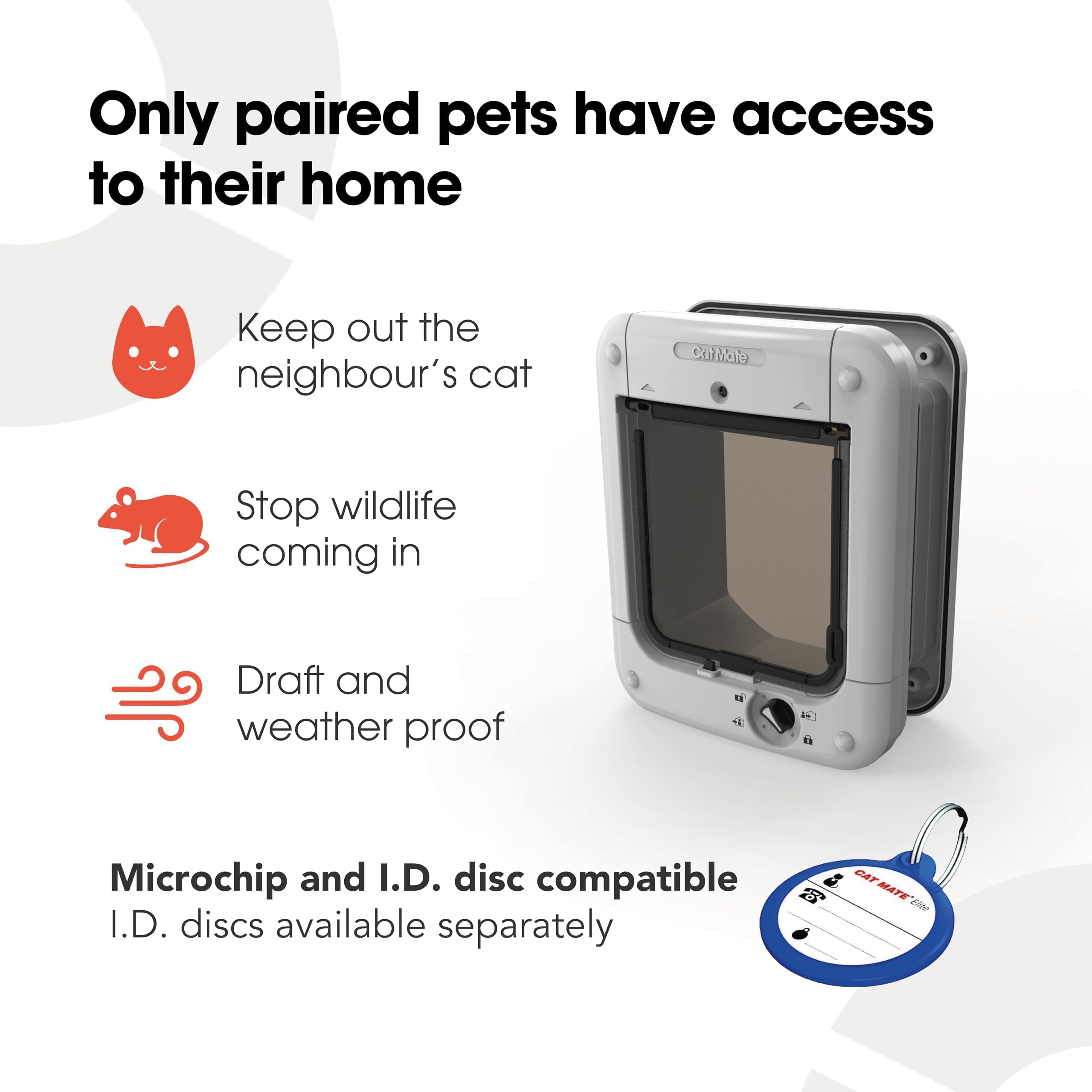 Cat Mate Microchip Activated Cat Flap - White | Up to 30 Cats | 85mm Wall Liner 5