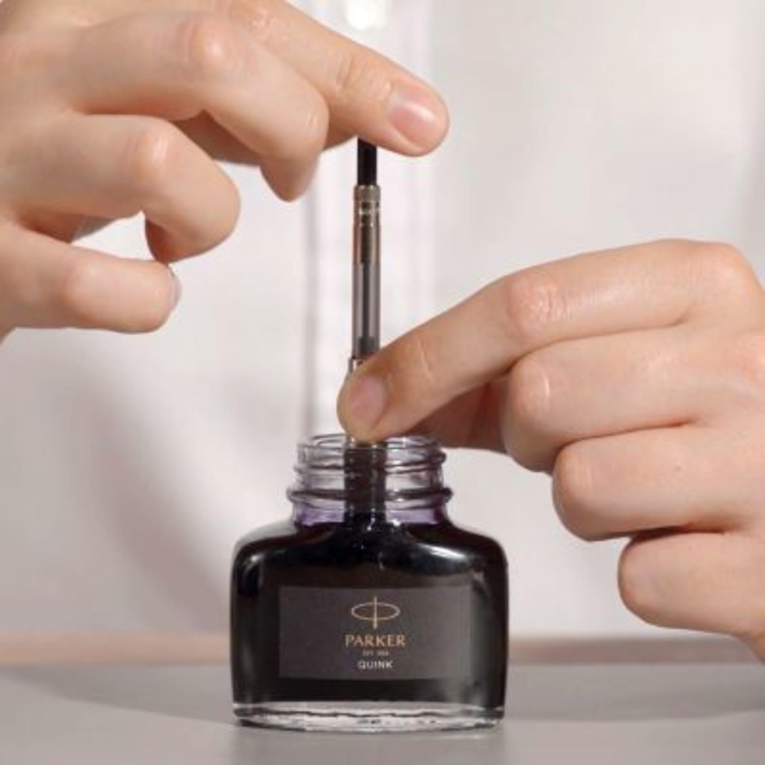 PARKER QUINK Fountain Pen Ink Bottle - Black, 57 ml | Smooth Flow | Quick Drying 6