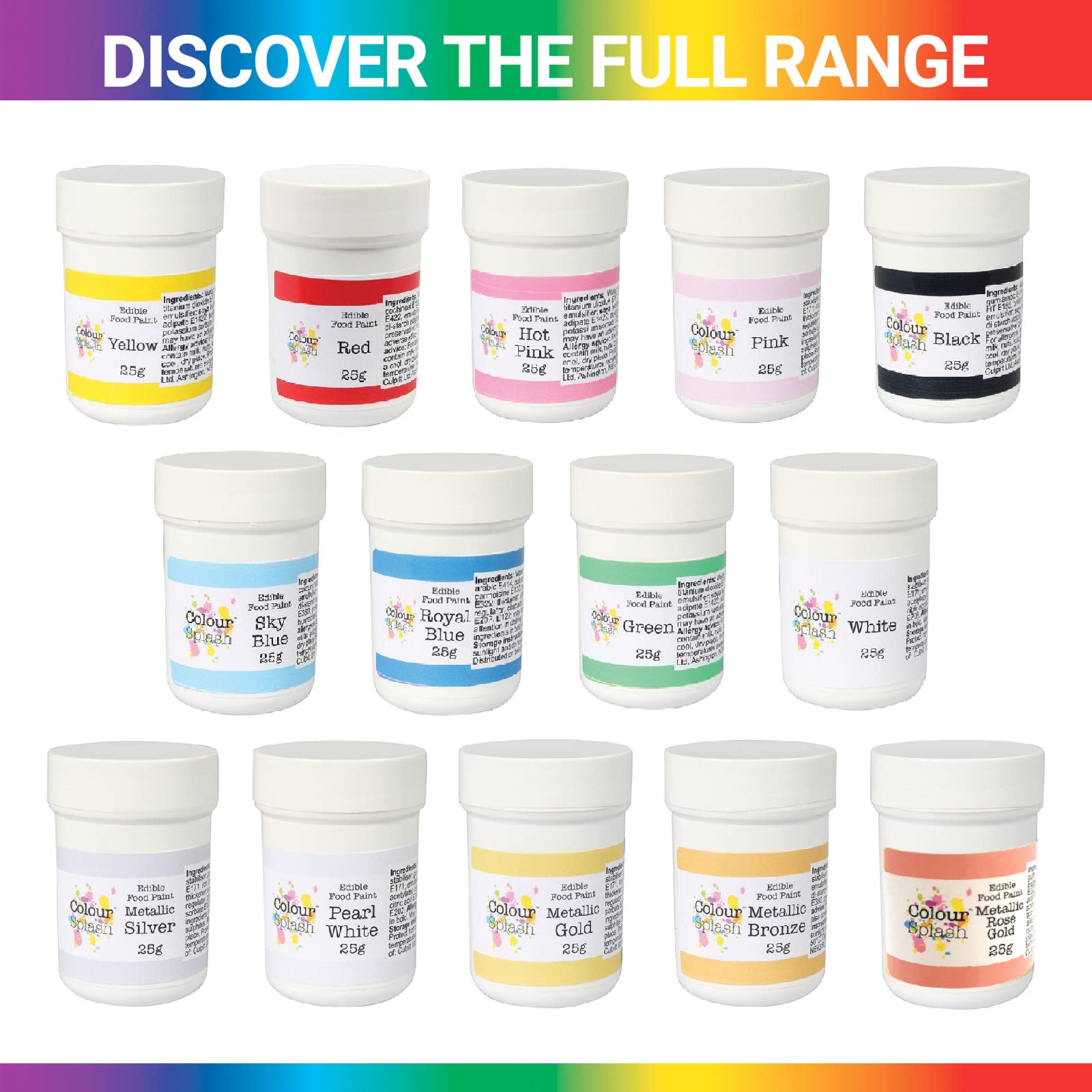 Colour Splash Edible Food Paint - Metallic Gold Colouring Paste | 25g Pot | Food Safe 5