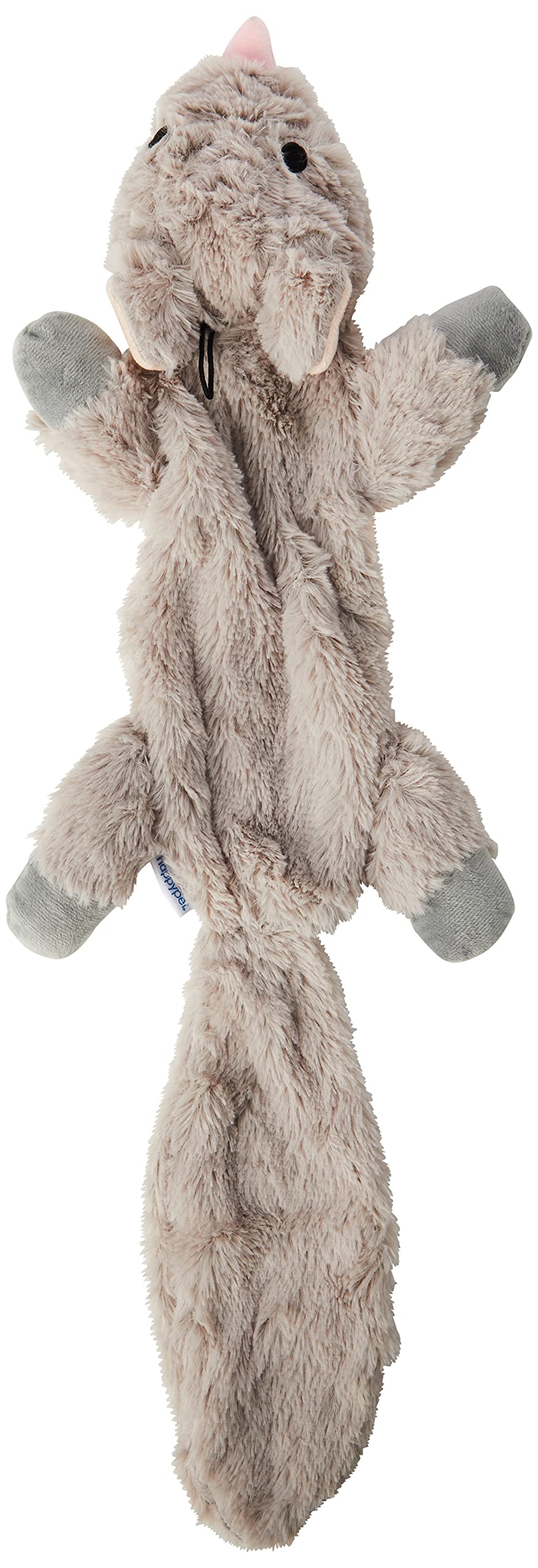 HAPPYPET Mad About Pets Unstuffed Chipmunk Soft Dog Toy - Small Size, Gray Polyester
