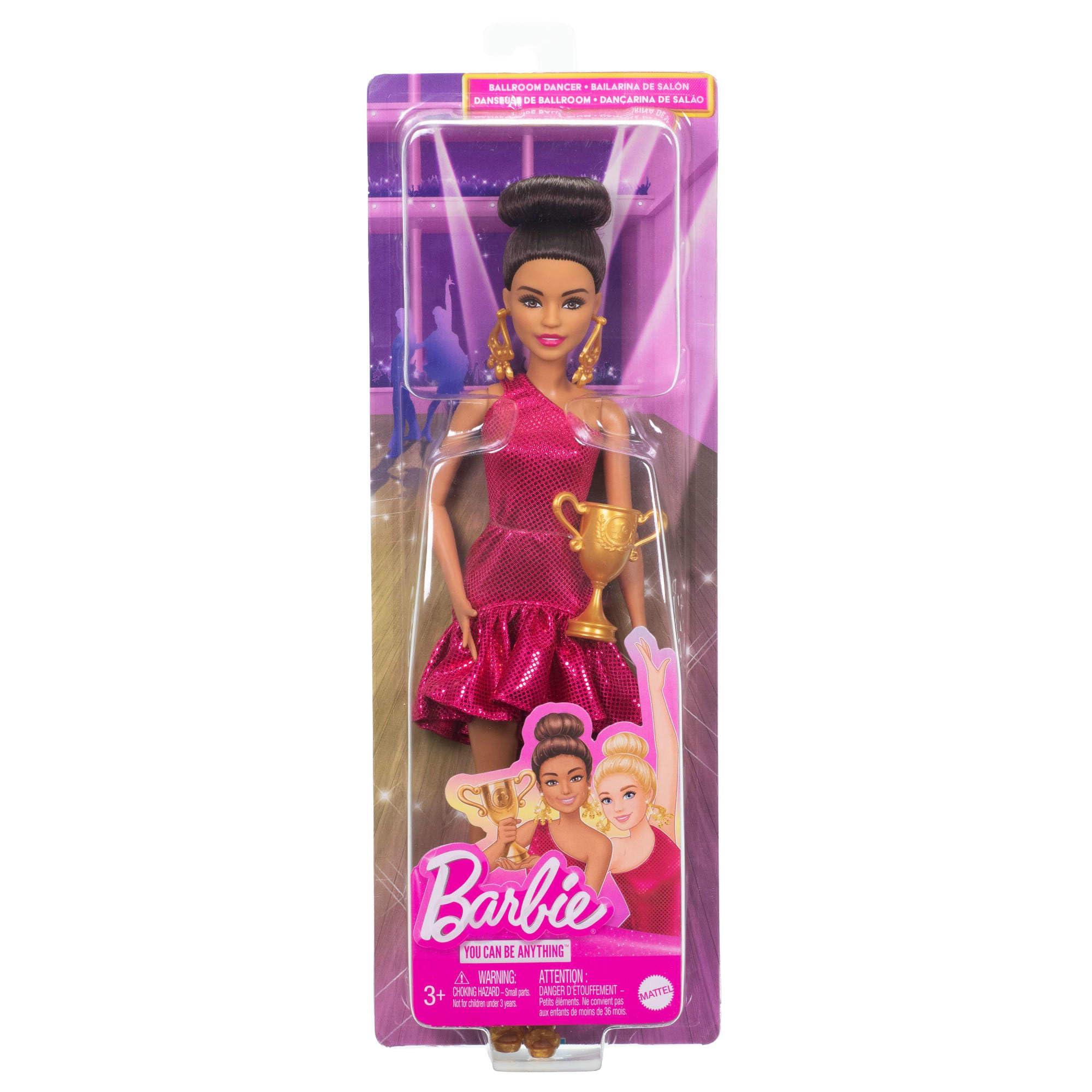 Barbie Ballroom Dancer Fashion Doll with Red Ruffle Dress & Trophy - Imaginative Role Play for Kids 3+ 5