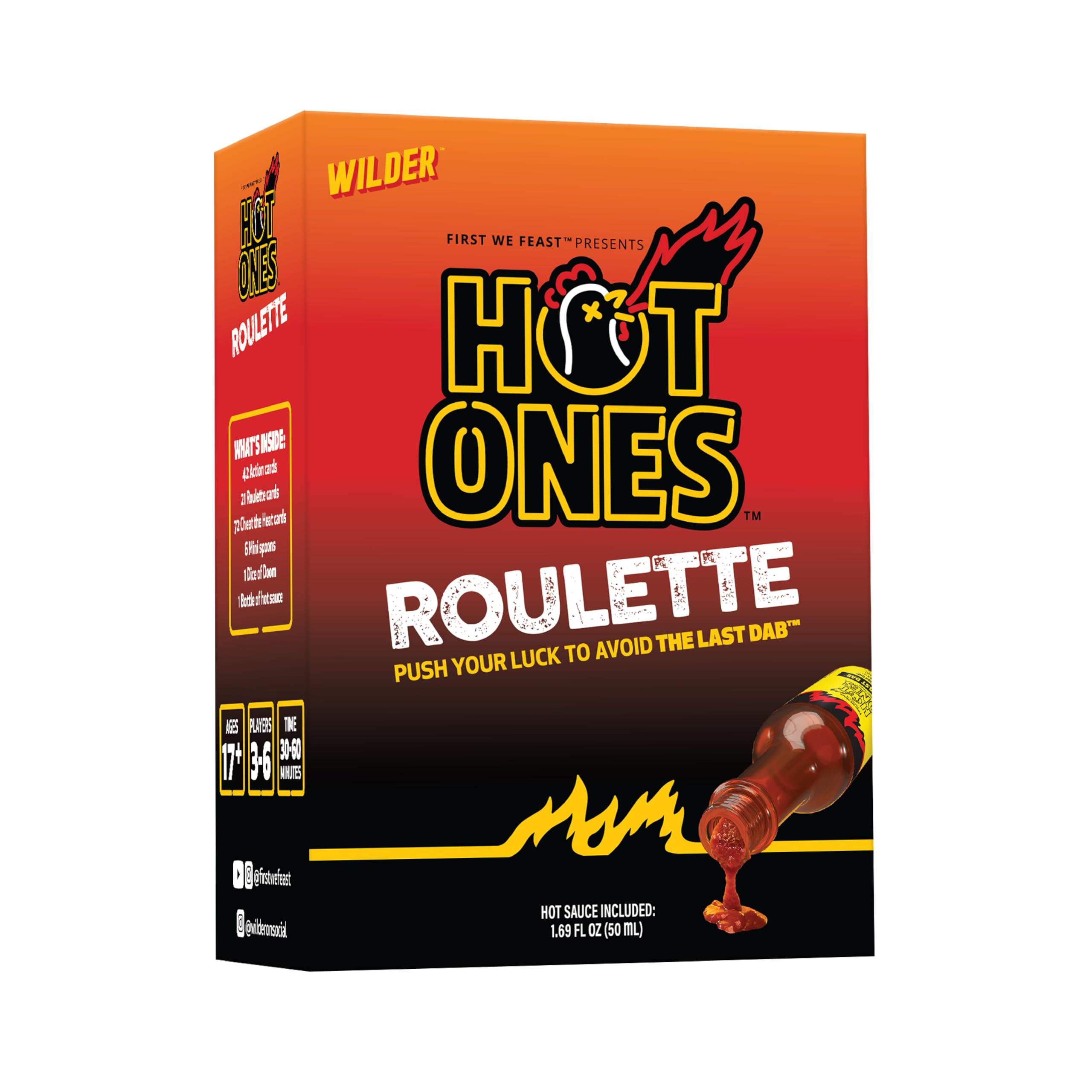 Wilder Hot Ones Roulette – A Push Your Luck Card Game with Hot Sauce 8