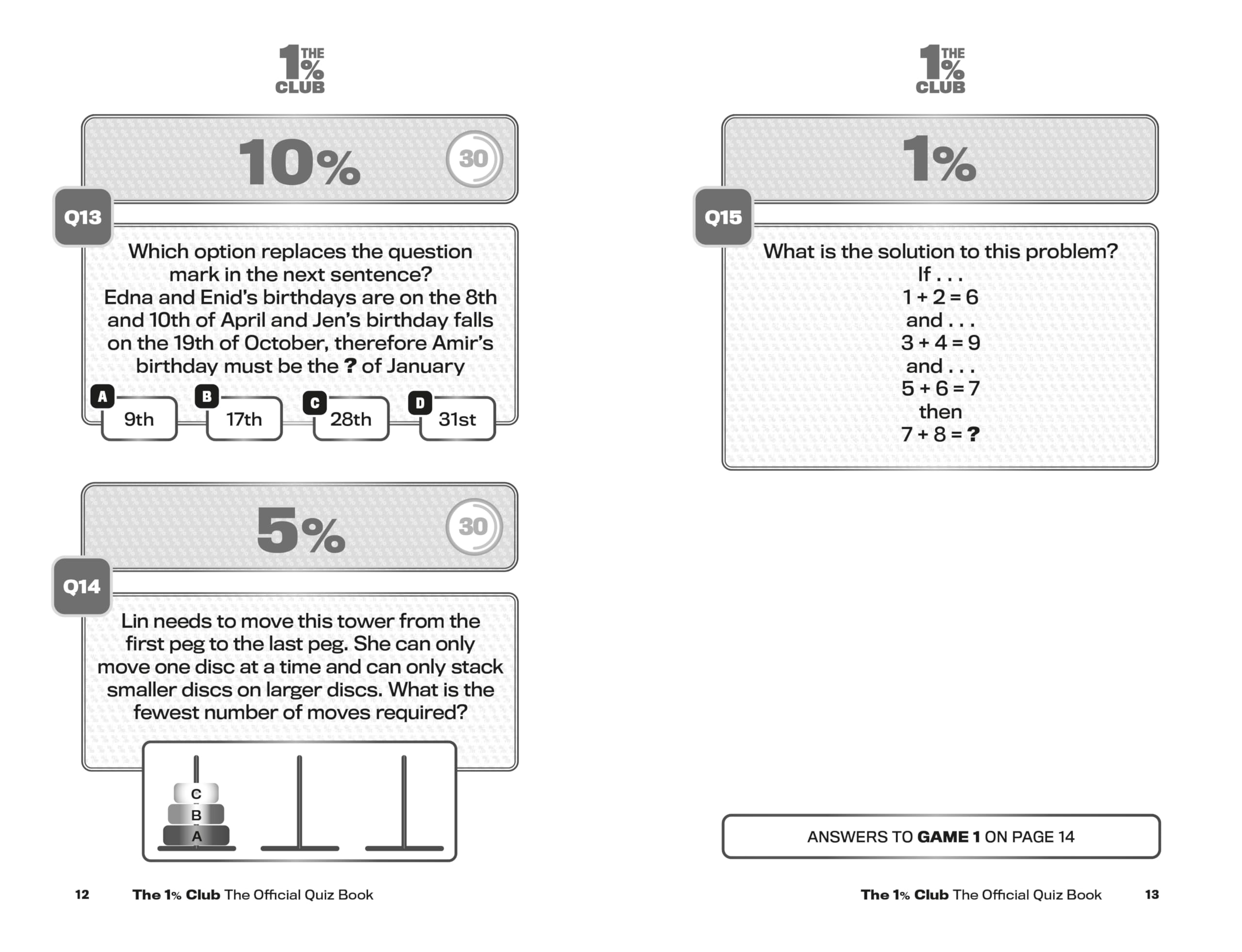 Bantam The 1% Club Quiz Book | Family Game | Paperback 3