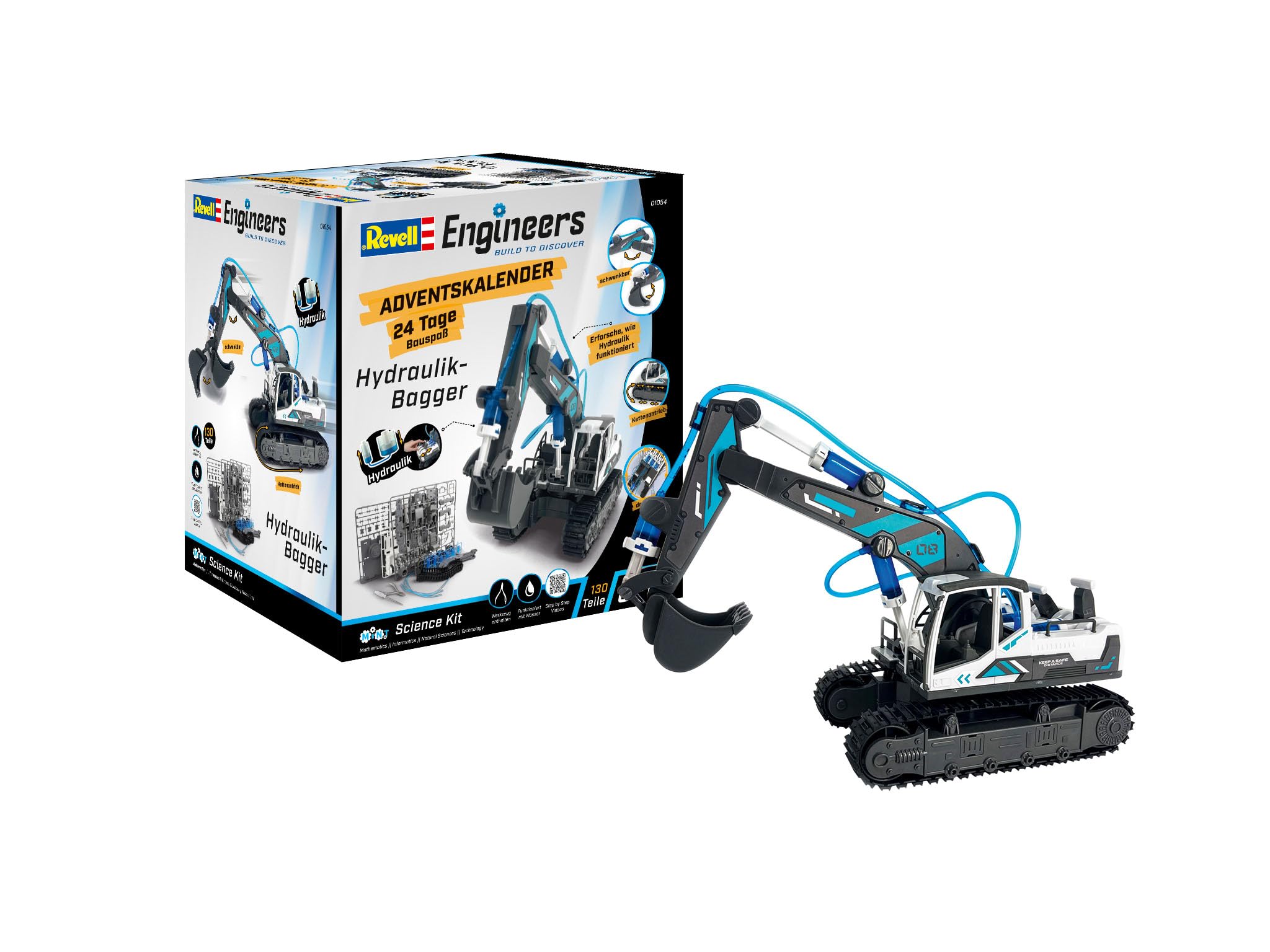 Revell Hydraulic Excavator Advent Calendar - Building Kit for Young Engineers