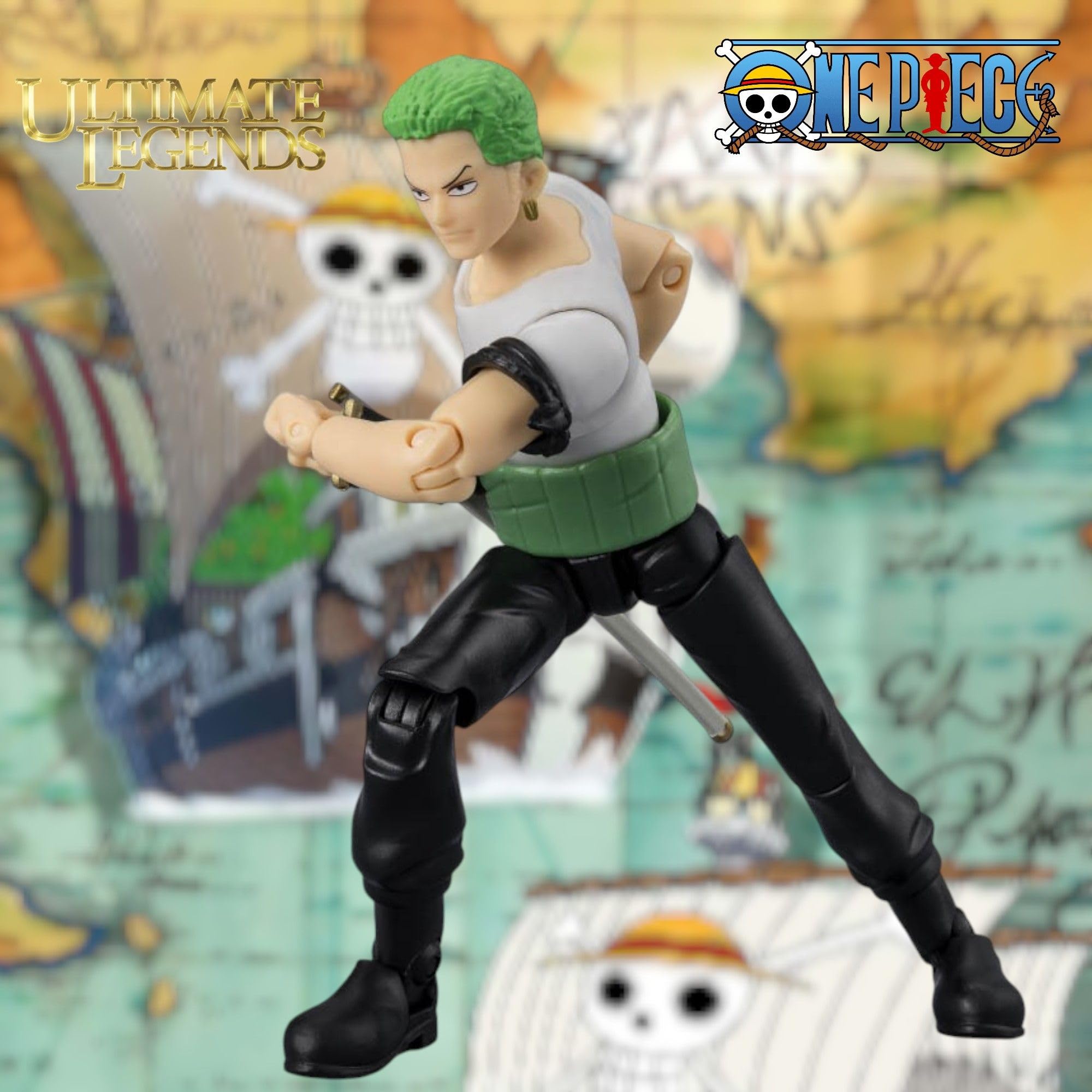 BANDAI Ultimate Legends Zoro Action Figure - 12.5cm Posable Anime Figure with 3 Swords 4