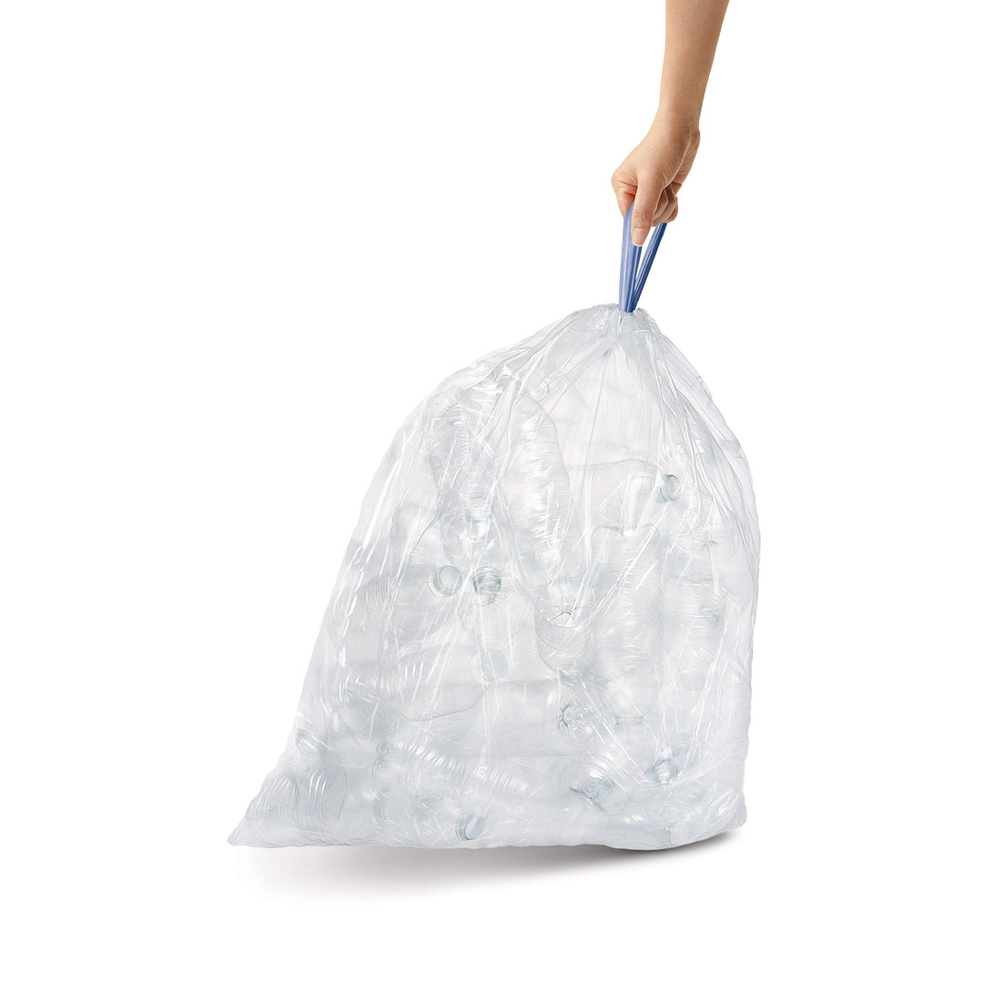 simplehuman Code J Custom Fit Bin Liners, White Plastic - Pack of 20