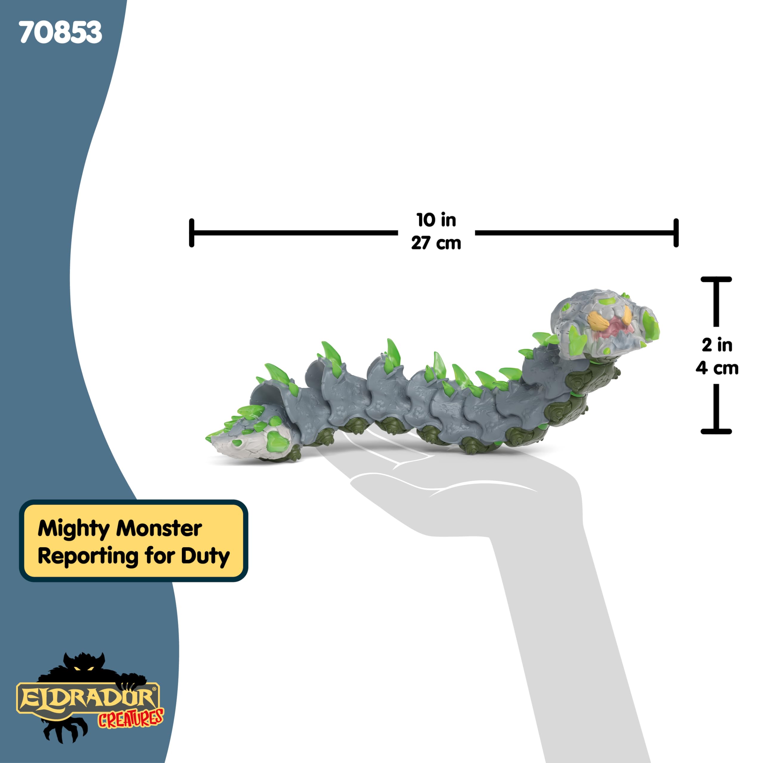 SCHLEICH Eldrador Creatures Stone Worm - 11" Movable Action Figure for Kids 7-12 12