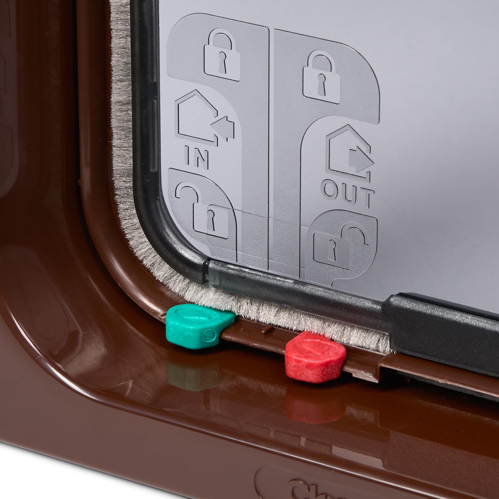 Cat Mate Large 4-Way Cat Flap | Secure Lock | For Large Cats & Small Dogs | Brown 7