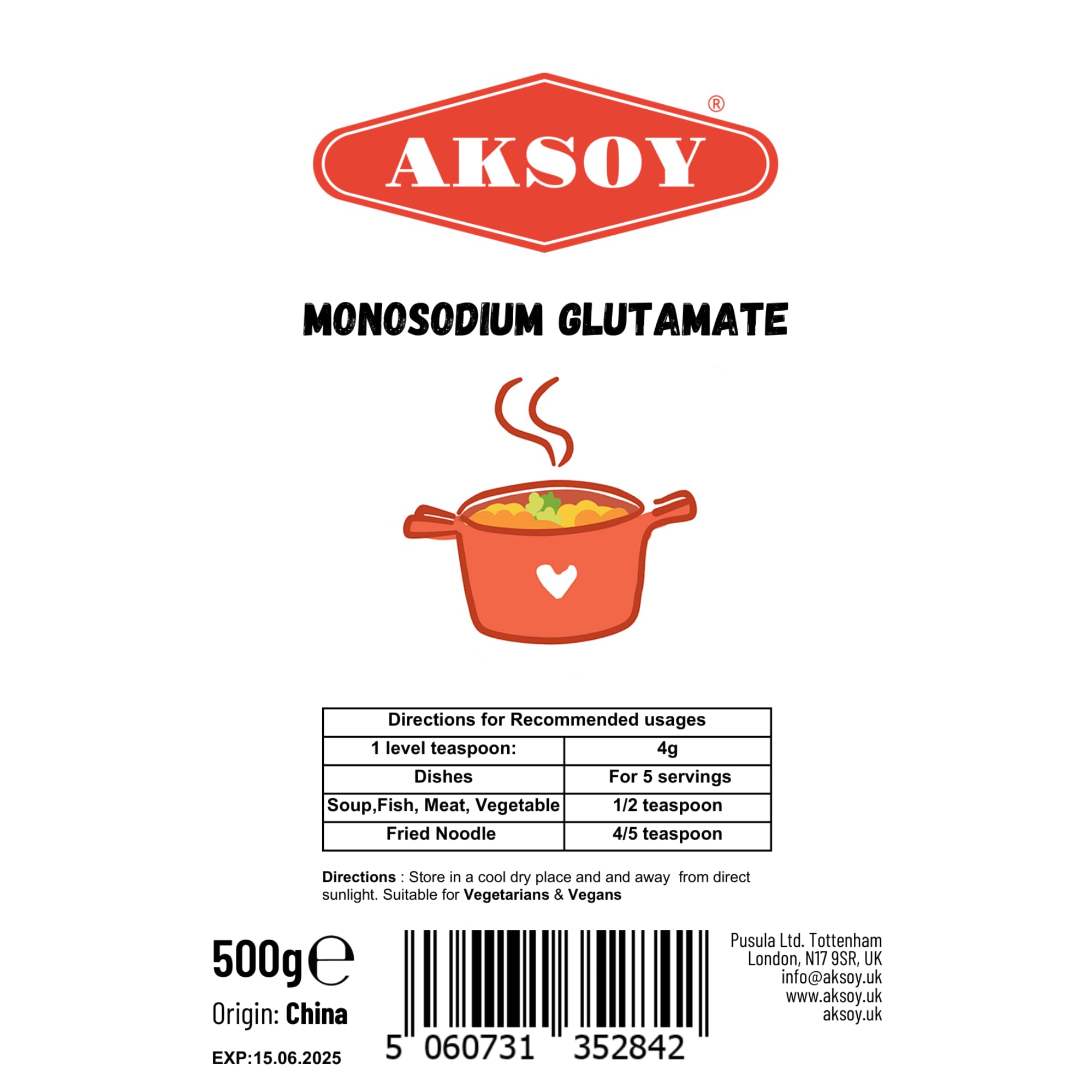 Aksoy 500g Premium MSG (Monosodium Glutamate) | Flavour Enhancer for Cooking 8