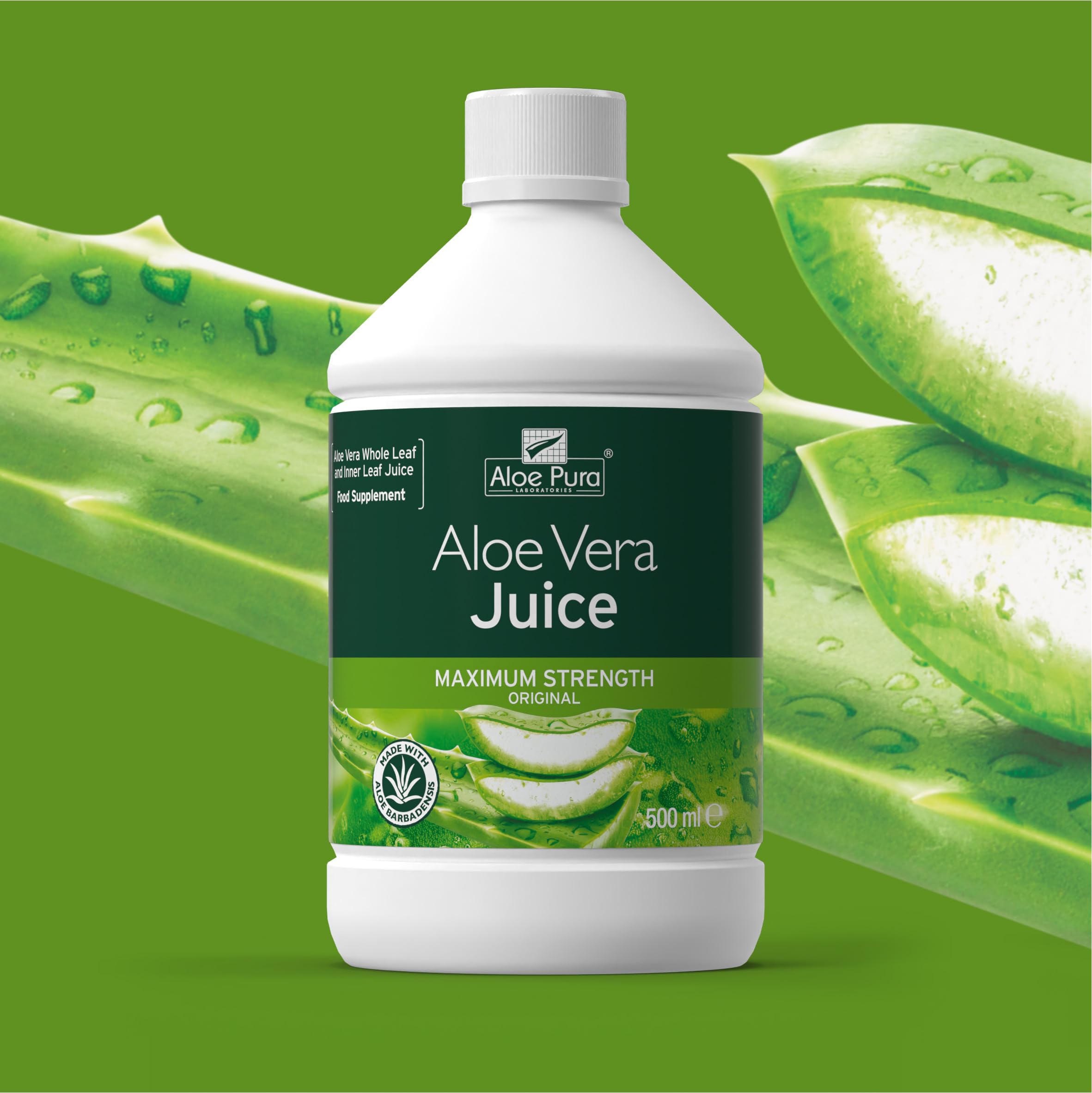 Aloe Pura Maximum Strength Aloe Vera Juice - Natural, Vegan, 500 ml Liquid 2