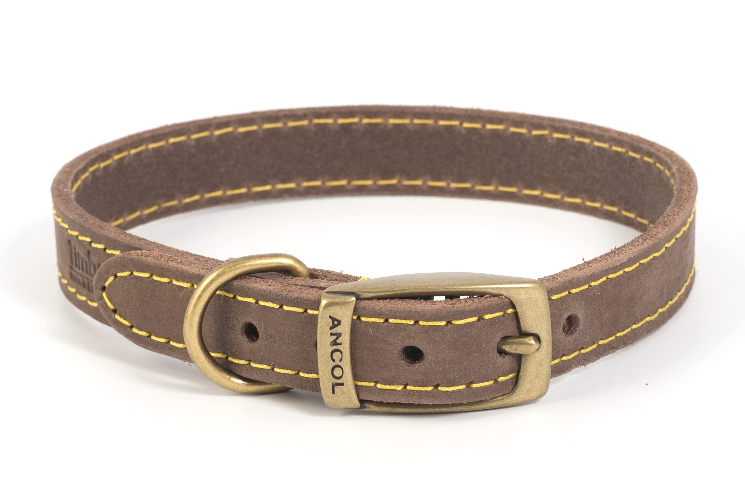 Ancol Timberwolf Leather Collar Sable Size 5 - 39-48 cm Neck | 2.2 cm Width 1