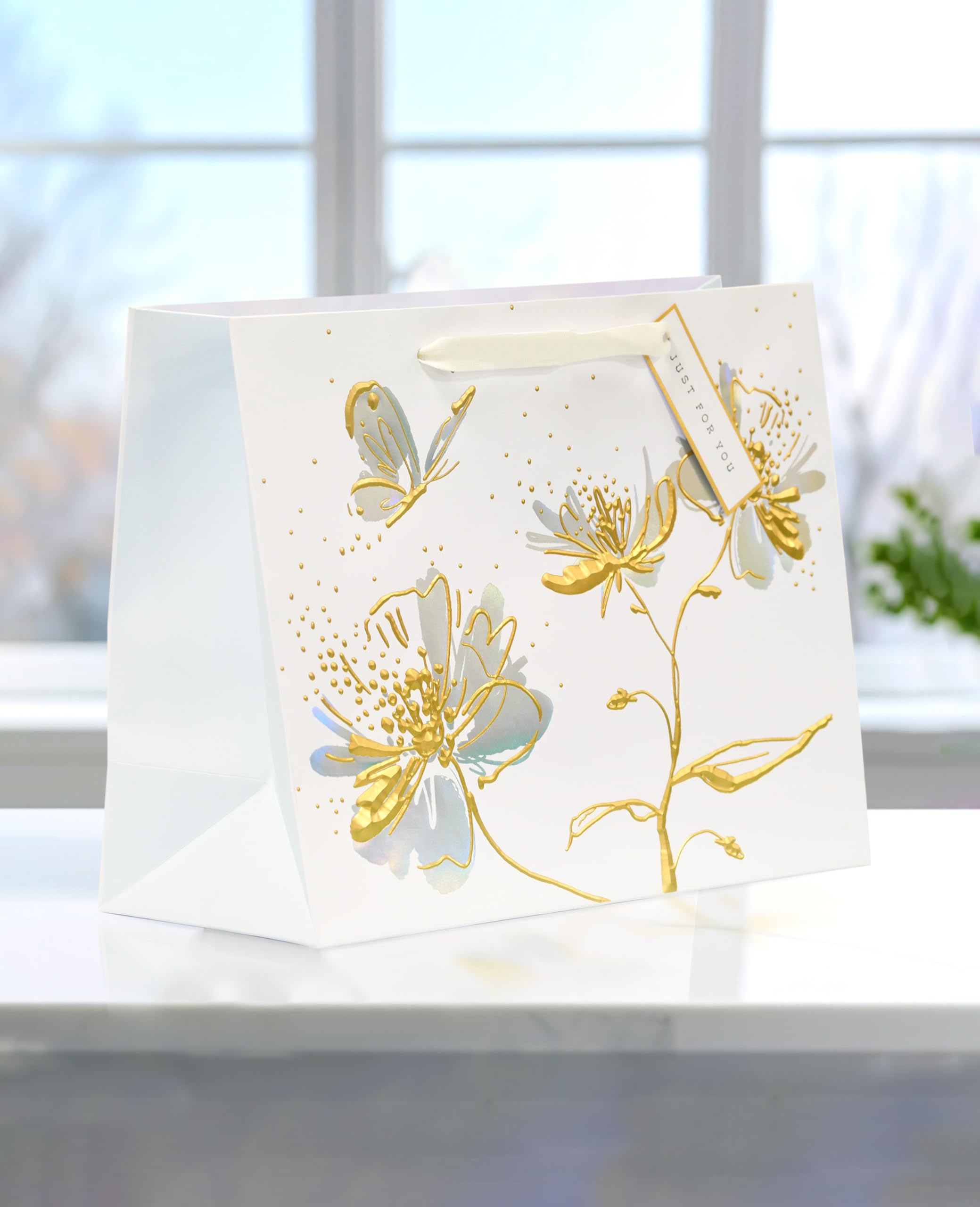 UK Greetings Large Gift Bag - Camden Collection | Butterflies & Flowers Design | FSC Certified Paper