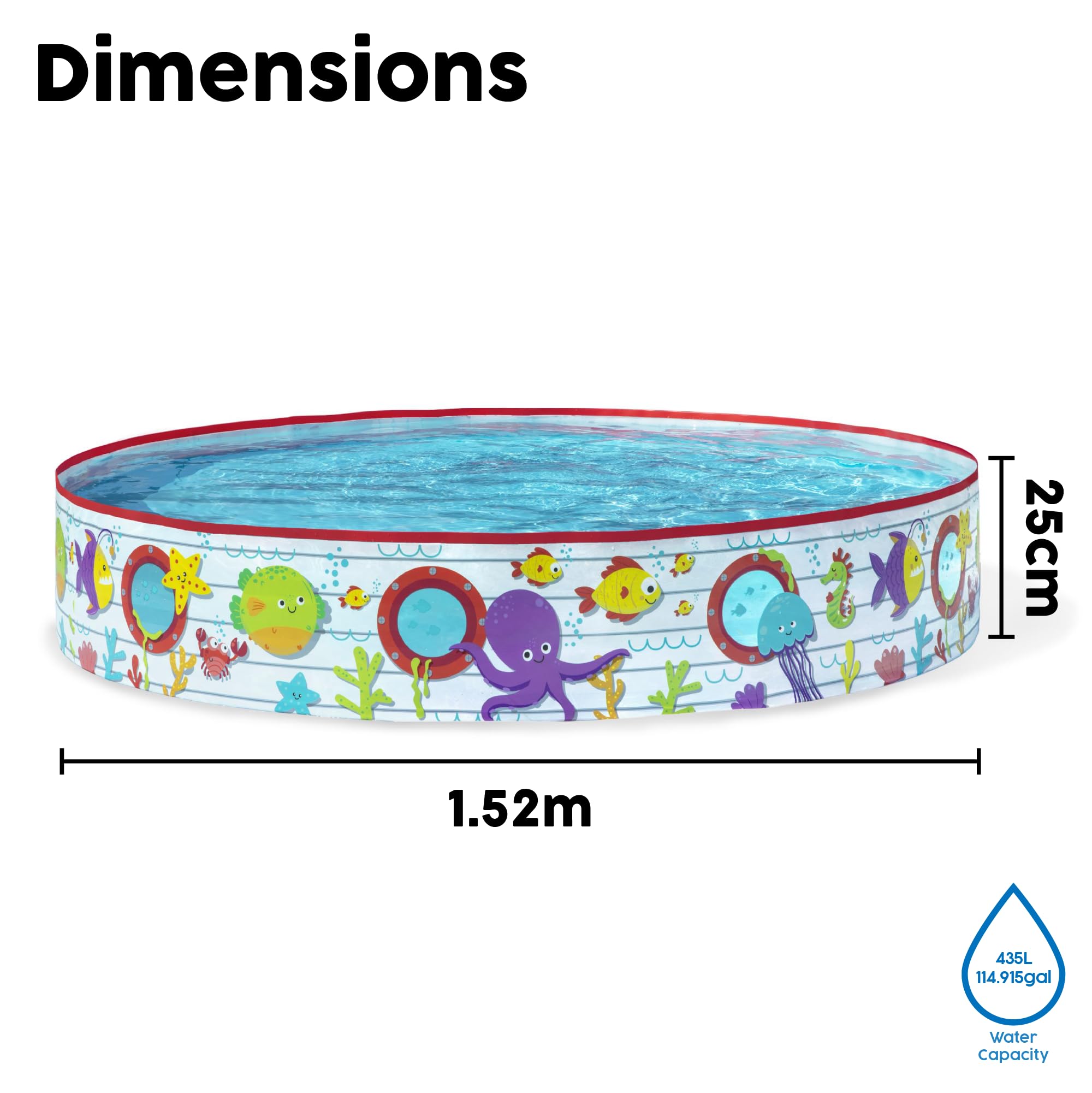Bestway 55029 Fill N Fun Kids Garden Paddling Pool with Fish Print | 1.52m x 25cm | 435L 6