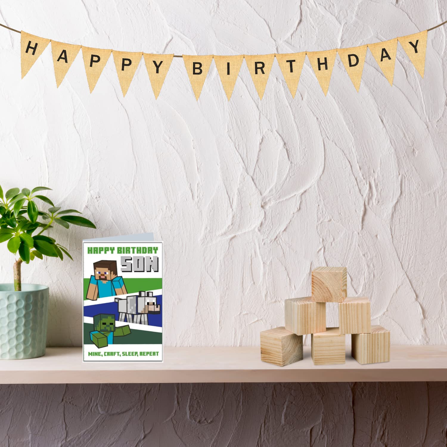 Danilo Promotions LTD Minecraft Son Birthday Card | 9 x 6 Inch Gaming Card 4