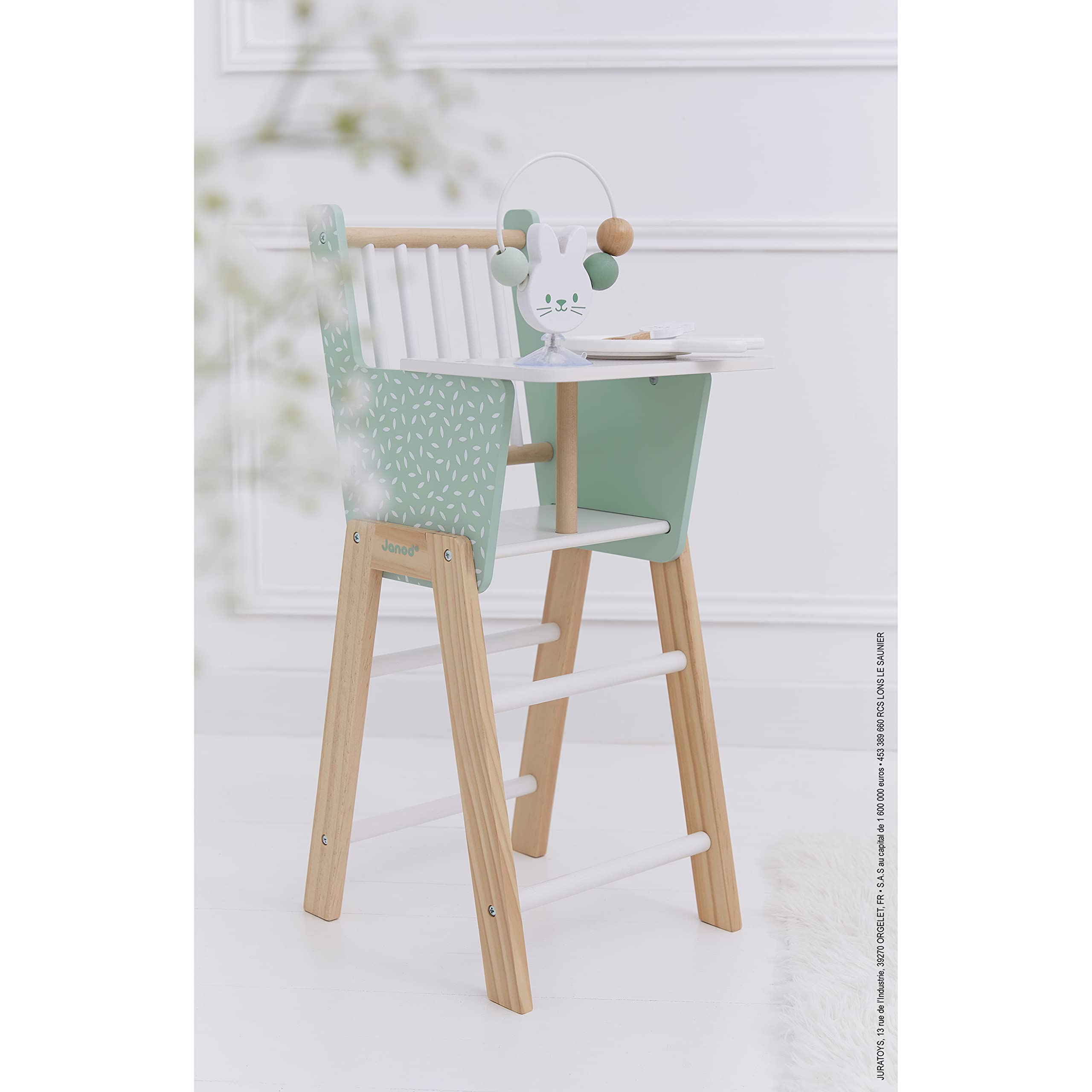 Janod Zen FSC Wood Doll Highchair Accessory for Pretend Play Toys 6