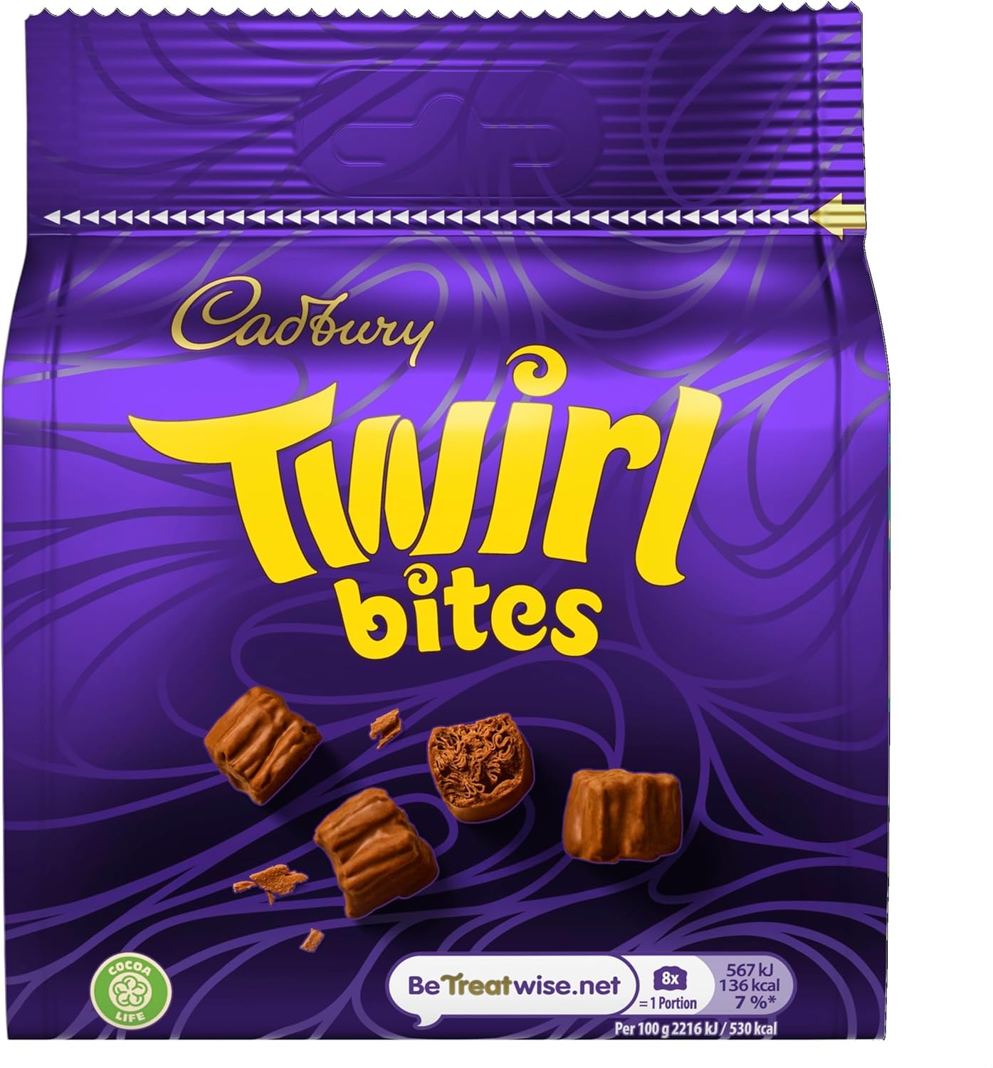 Cadbury Twirl Bites Bag - Smooth & Swirly Milk Chocolate Pieces, 85g