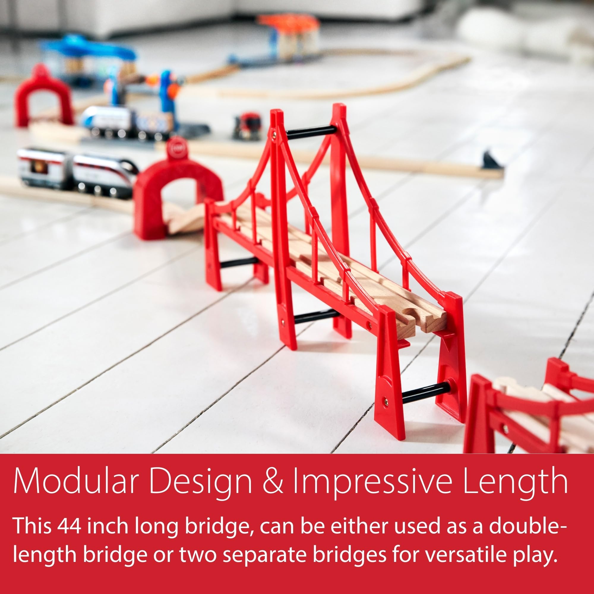 BRIO World Double Suspension Train Bridge - Wooden Train Set Accessory for Kids 3+ 17