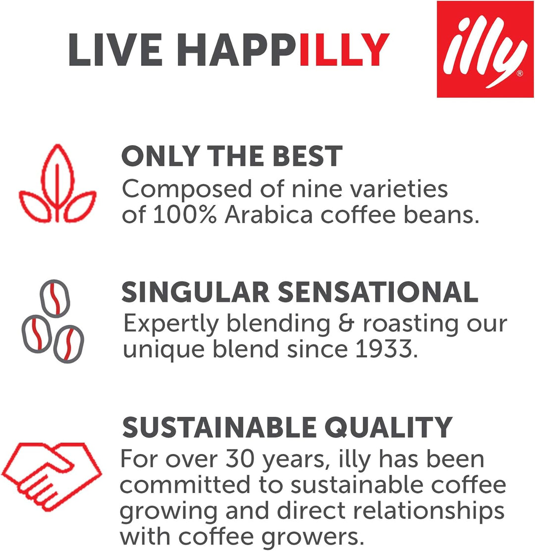 illy Coffee - Decaffeinated Ground Coffee, Medium Roast, 100% Arabica, 250g
