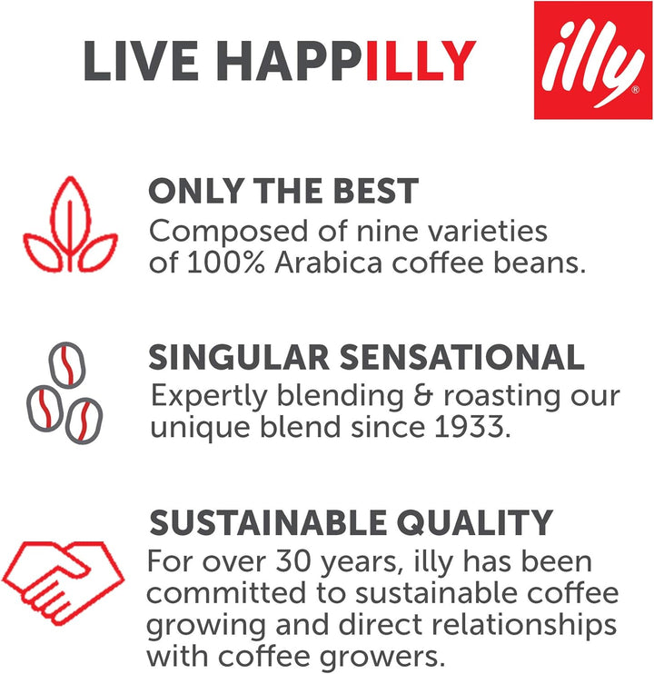illy Coffee - Decaffeinated Ground Coffee, Medium Roast, 100% Arabica, 250g