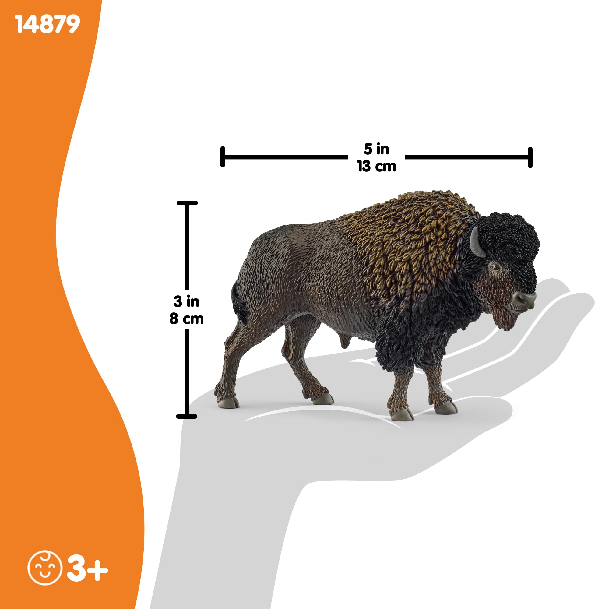 Schleich Wild Life North American Bison Figurine - Realistic Animal Play Figure for Kids 3+ 2